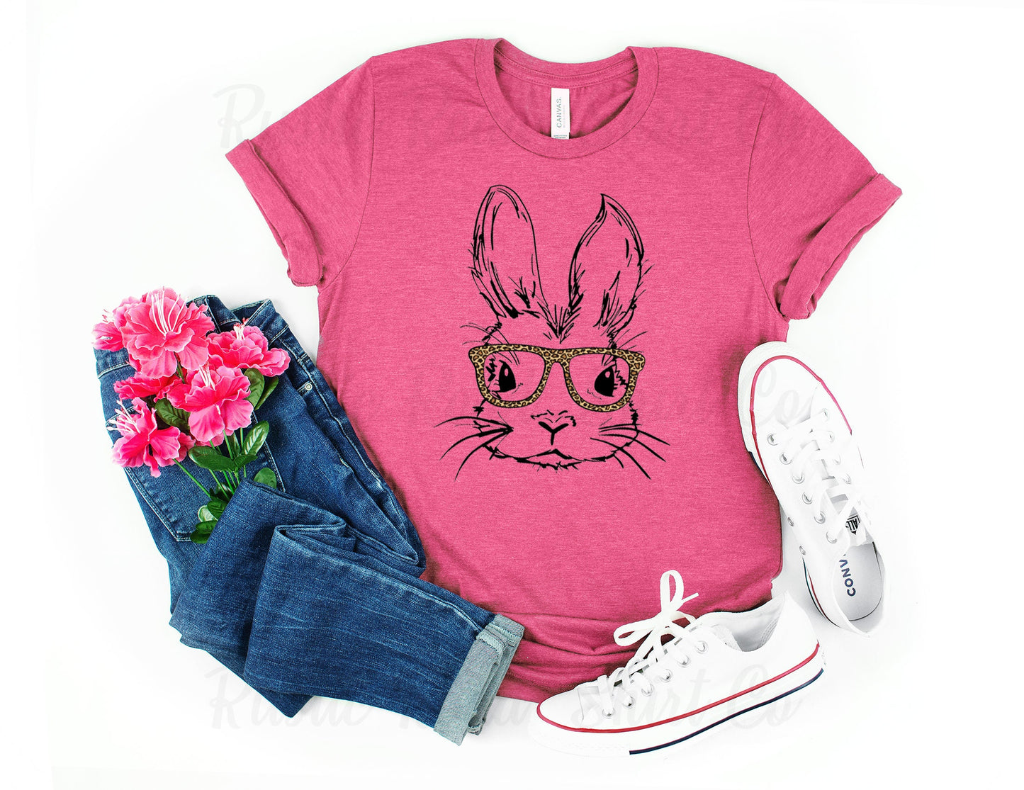 Easter Bunny Glasses T-shirt, Women's Easter Shirt, Matching Family Easter Shirts, Happy Easter Shirt, He is Risen Shirt 121