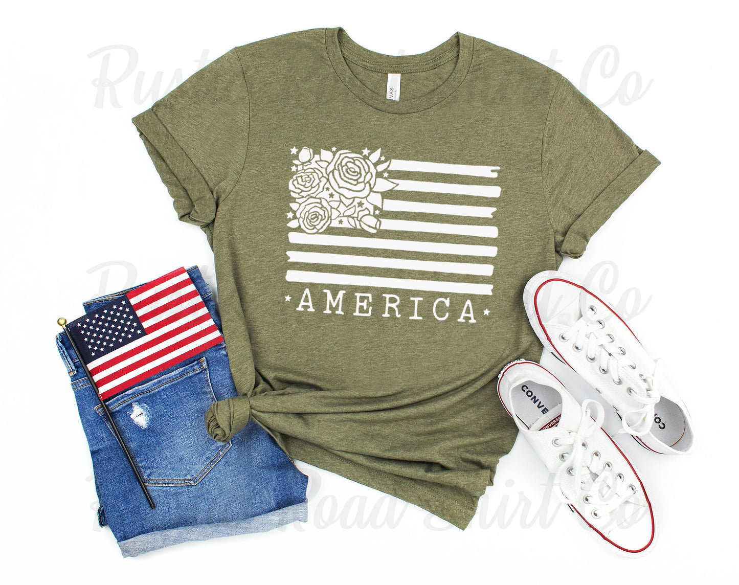 4th of July Shirt, Women's Fourth Of July, American Flag Shirt, Girls Fourth of July Shirt, Bella Canvas T-shirt