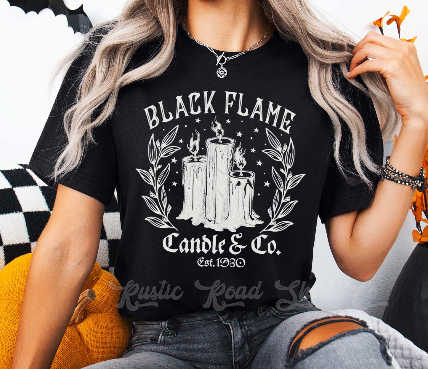 Black Flame Shirt, Women's Halloween Shirt, Haunted Halloween T-shirt, Toddler Halloween,