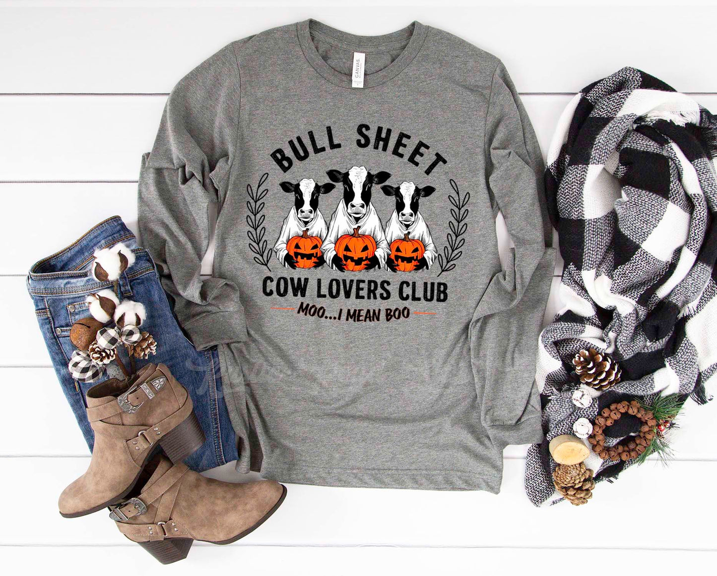 Cow Halloween Shirt, Halloween Long Sleeve Shirt, Toddler Halloween Shirt, Girls Halloween Shirt,