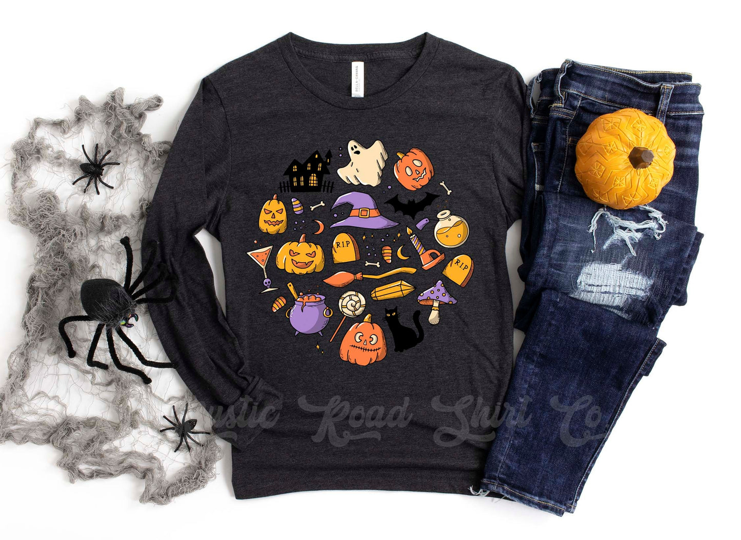Vintage Halloween Shirt, Halloween Long Sleeve Shirt, Toddler Halloween Shirt, Girls Halloween Shirt,