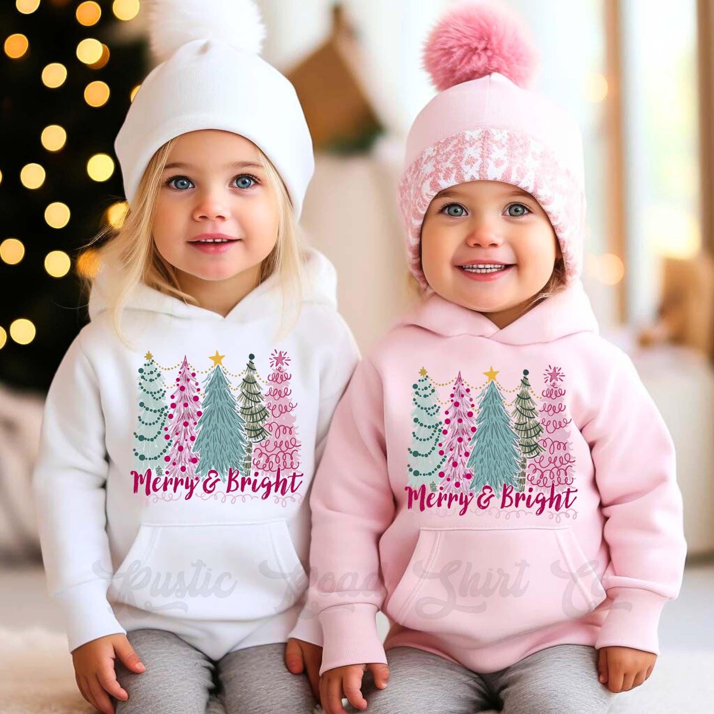 Merry and Bright Sweatshirt, Girls Christmas Sweatshirt, Kids Matching Sweatshirt, Family Christmas Sweatshirt