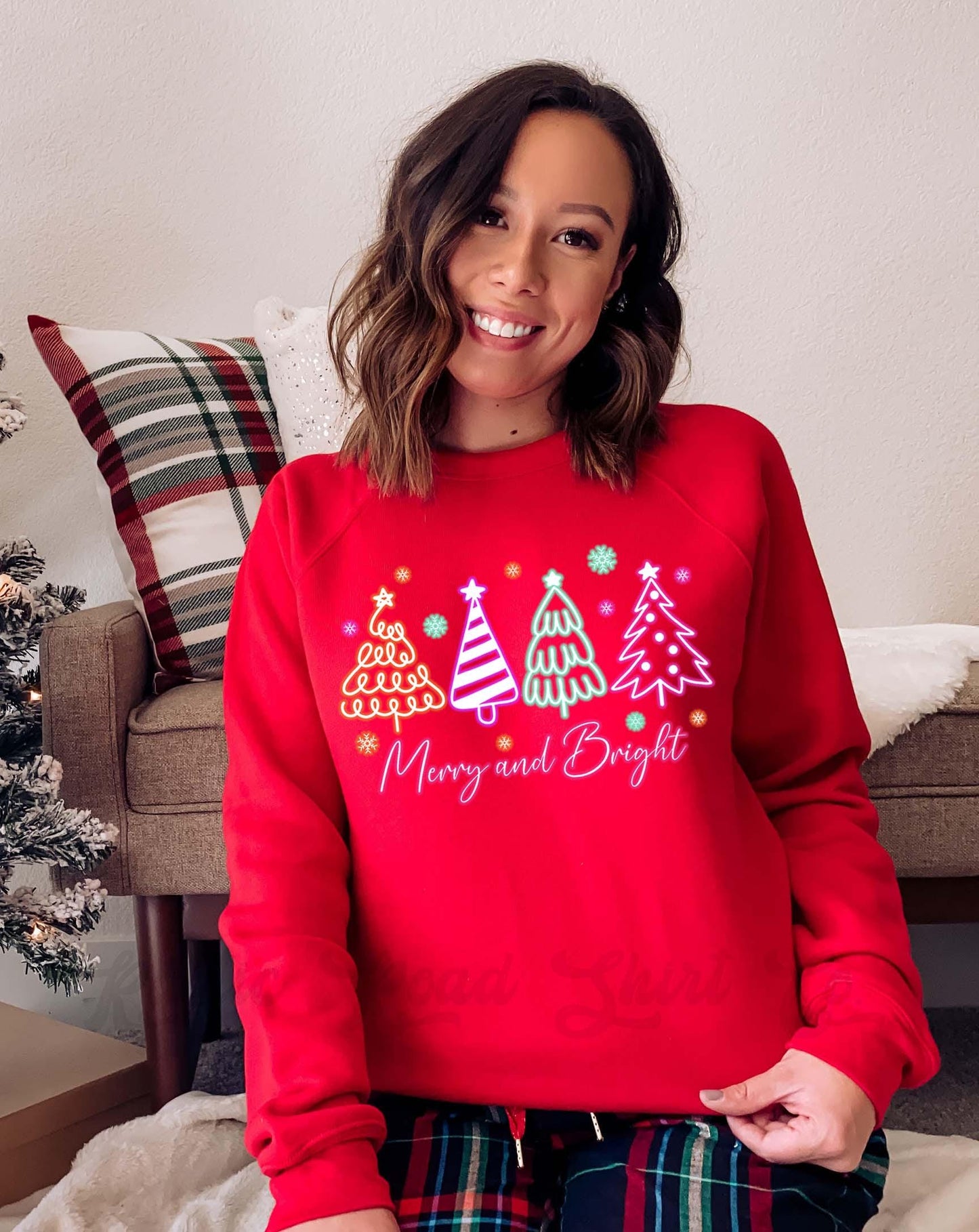 Merry and Bright Sweatshirt, Christmas Sweatshirt, Holiday Sweater, Family Christmas Sweatshirt