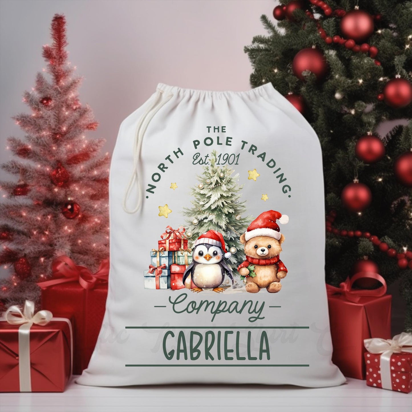Custom Santa Sack, Christmas Sack, Personalized Christmas Gift Bag, Christmas Tote Bag, Christmas Treat Bag