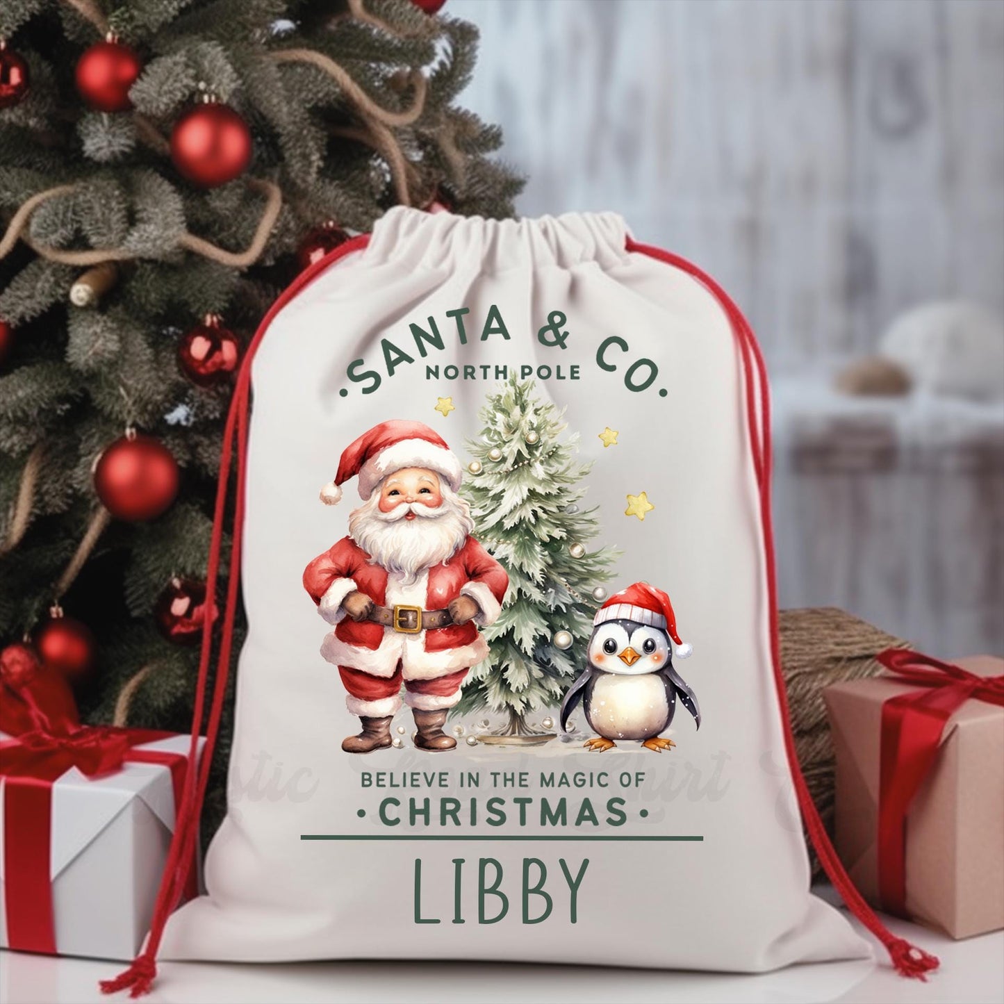 Custom Santa Sack, Christmas Sack, Personalized Christmas Gift Bag, Christmas Tote Bag, Christmas Treat Bag