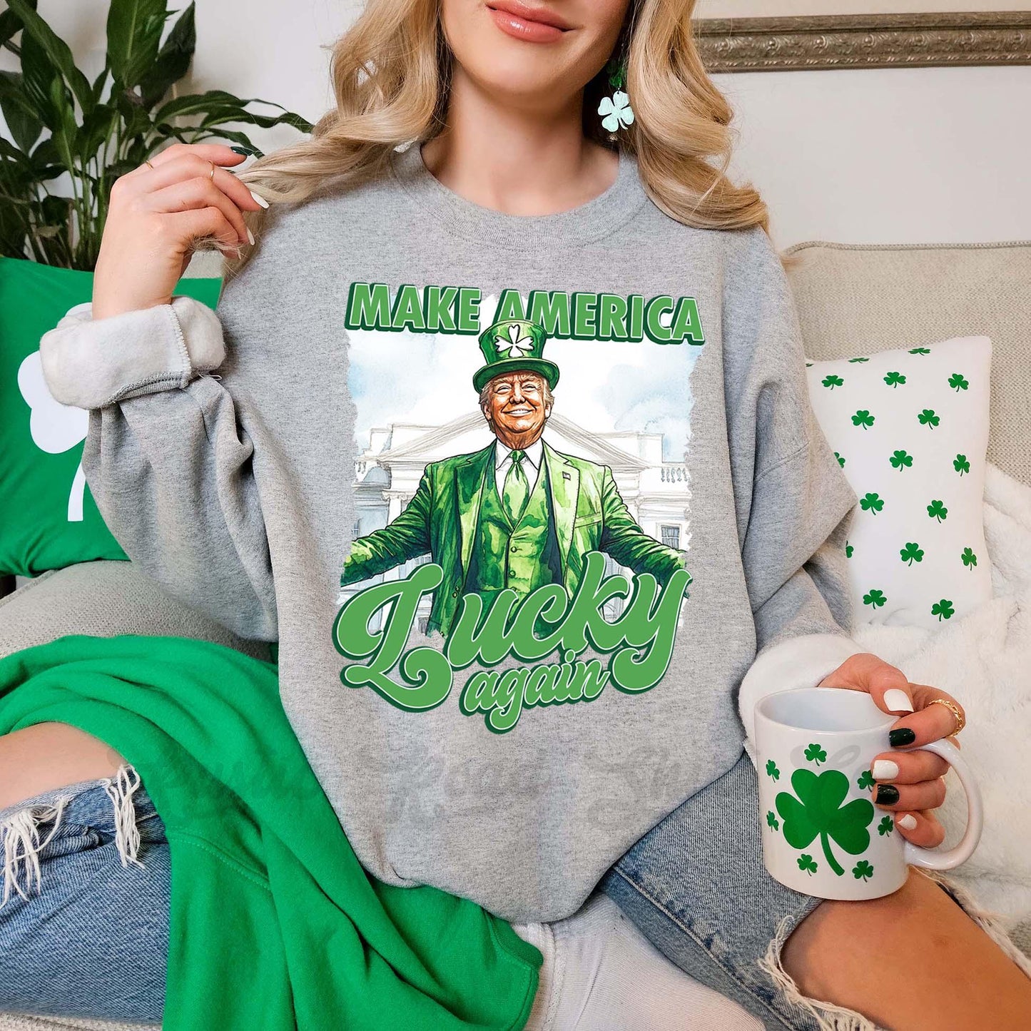 Trump St Patricks Day Sweatshirt, Funny St Paddys Sweatshirt, Irish Womens Sweatshirt
