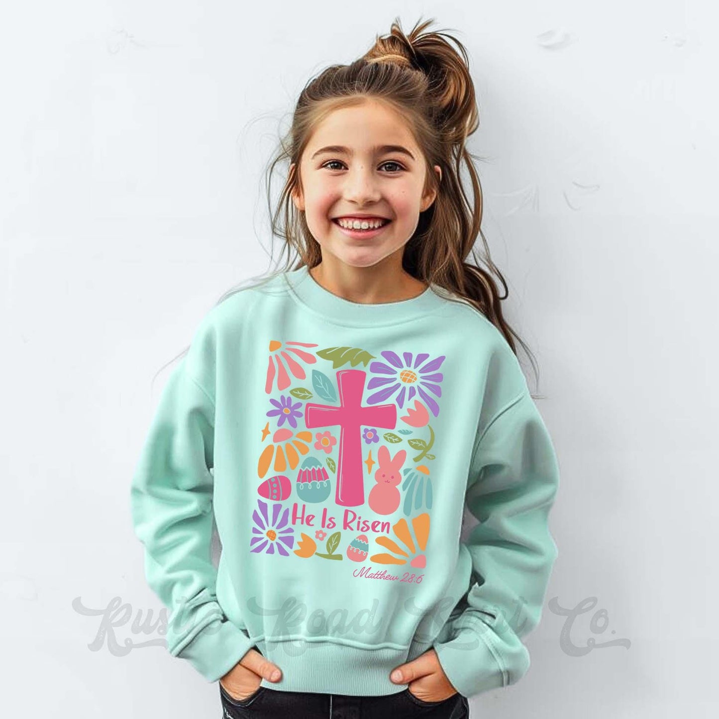 Easter Sweatshirt, He is Risen Sweatshirt, Toddler Easter Outfit, Easter Basket Gift 69