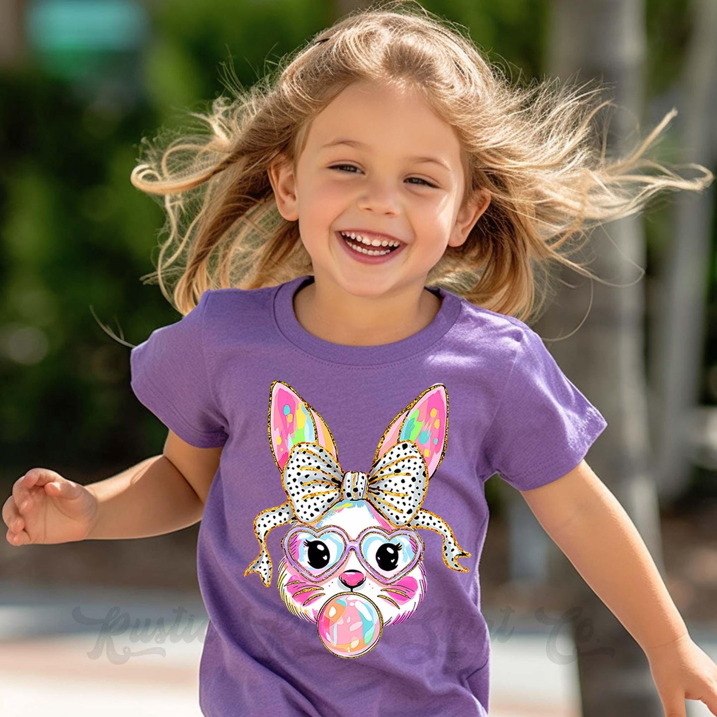 Girls Easter Shirt, Bubblegum Bunny Shirt, Coquette Easter Shirt, Toddler Easter Outfit, Easter Basket Gift 214