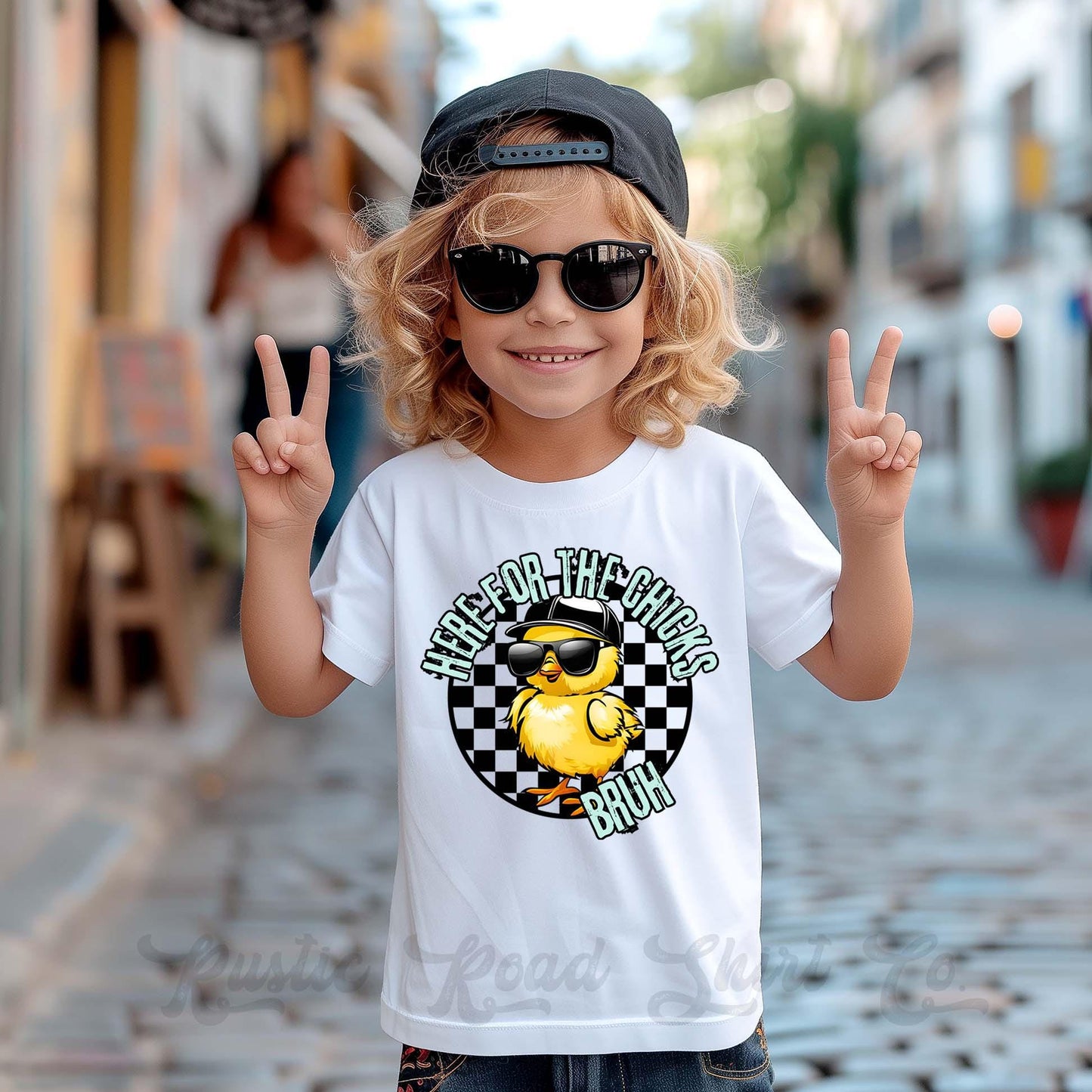 Boys Easter Shirt, Here for the Chicks Shirt, Toddler Easter Outfit, Easter Basket Gift 241