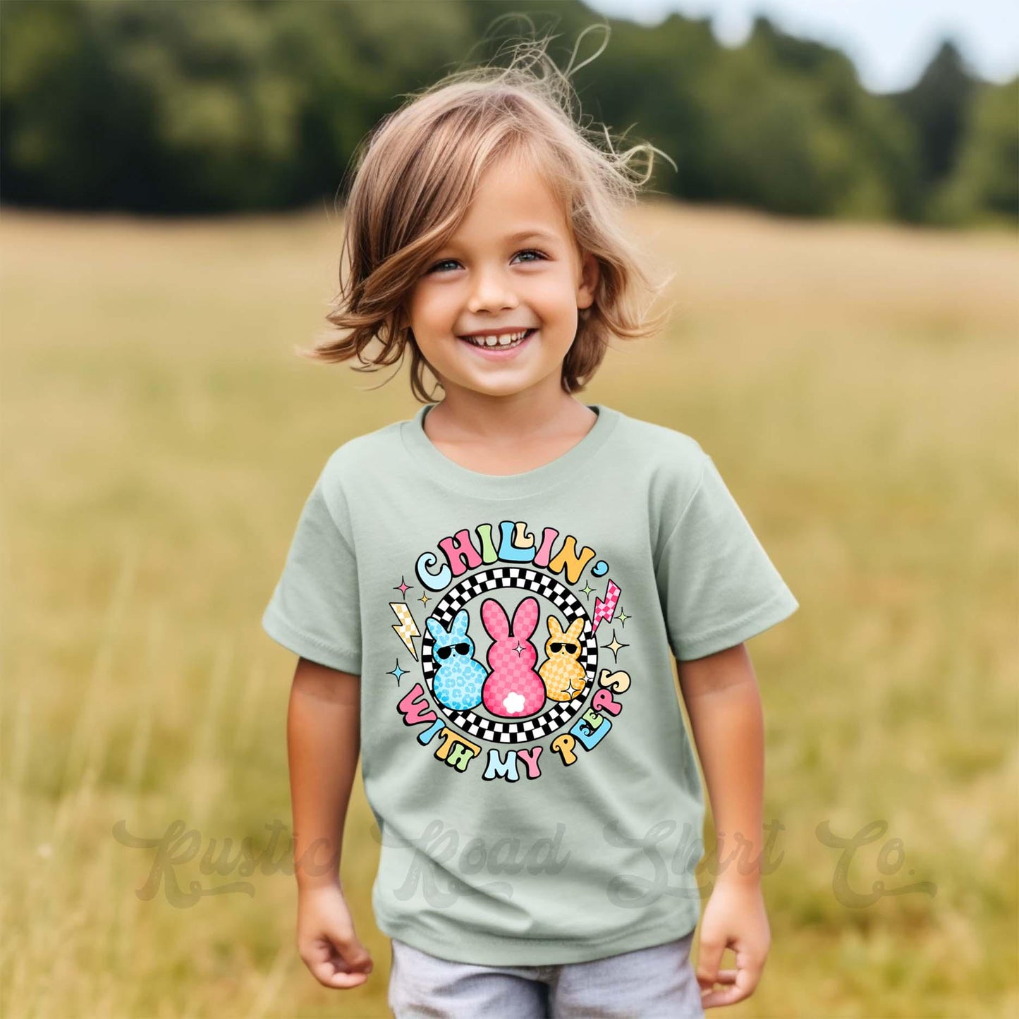 Girls Easter Shirt, Chillin with My Peeps Shirt, Boys Easter Shirt, Toddler Easter Outfit, Easter Basket Gift 230