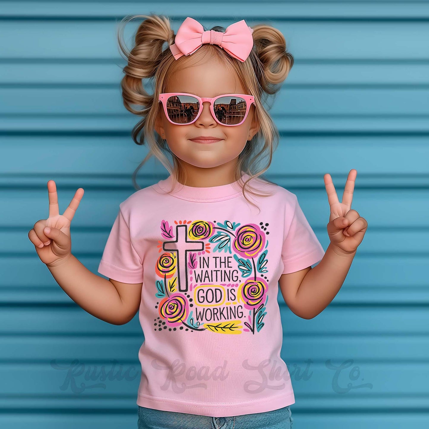 Girls Easter Shirt, In the Waiting God is Working Shirt, Christian Easter Shirt, Toddler Easter Outfit, Easter Basket Gift 204