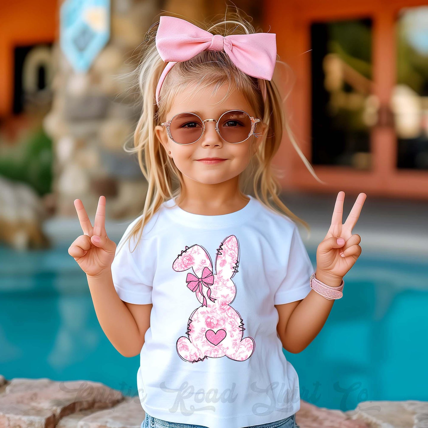 Girls Easter Shirt, Bubblegum Bunny Shirt, Coquette Easter Shirt, Toddler Easter Outfit, Easter Basket Gift 193
