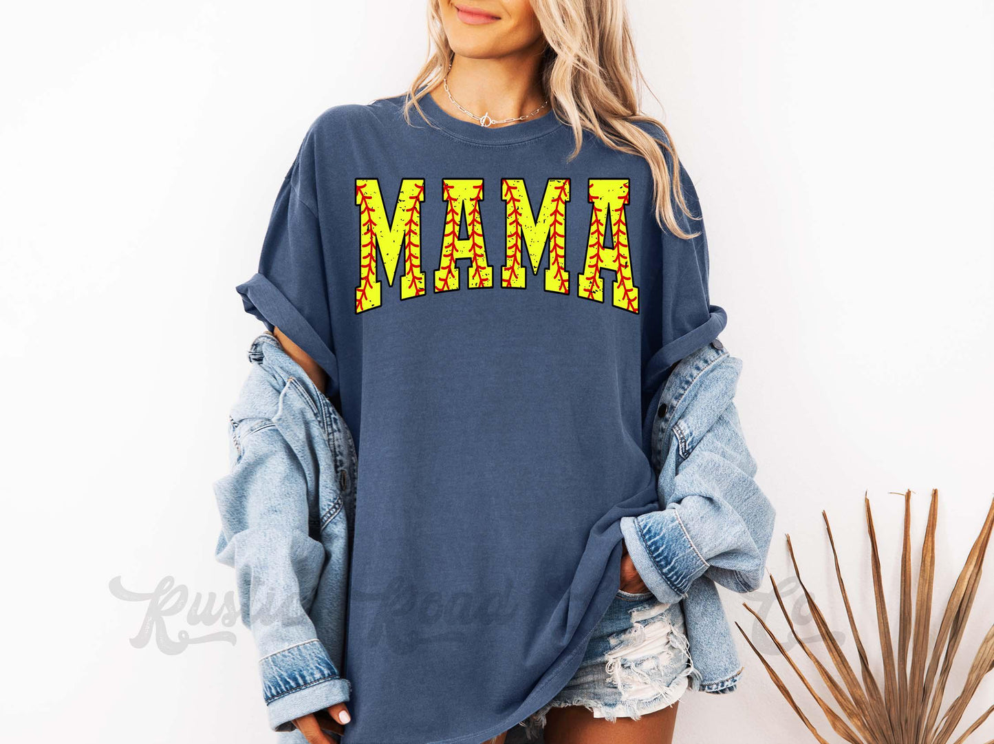 Softball Mom Shirt, Comfort Colors™ Shirt, Retro Softball Mama Shirt, Coquette Baseball Tshirt