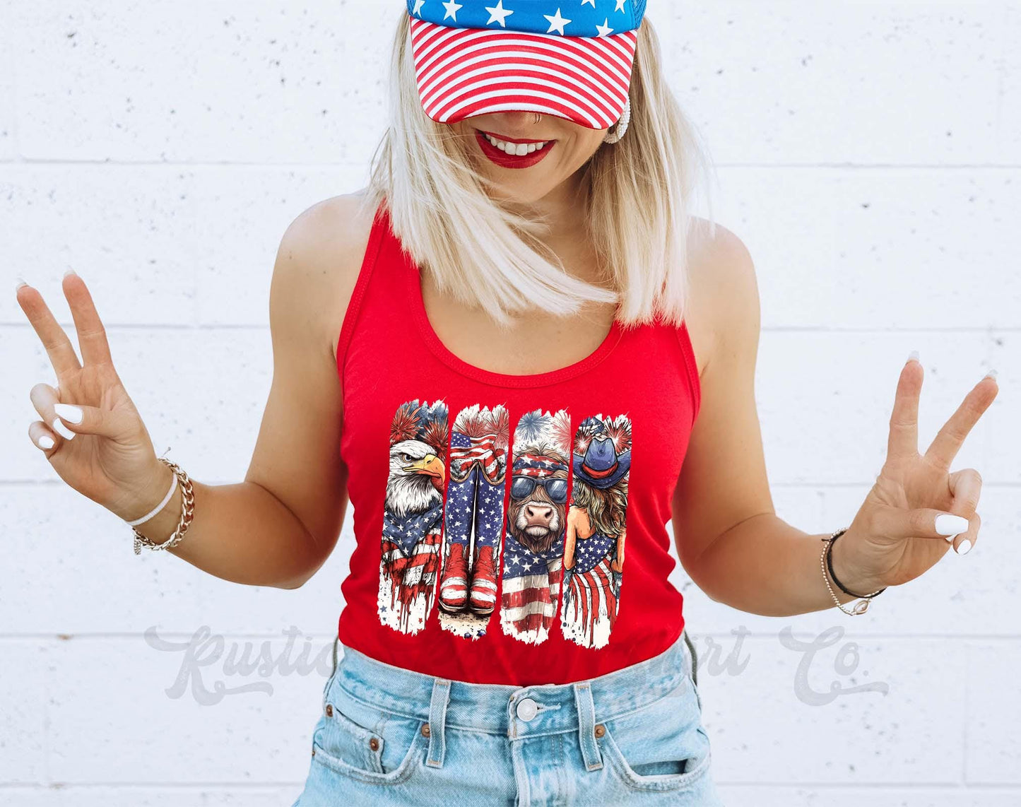 4th of July Western Tank Top, Coquette 4th of July Tank, Fourth of July Tank, Patriotic Tank Top, USA Tank Top