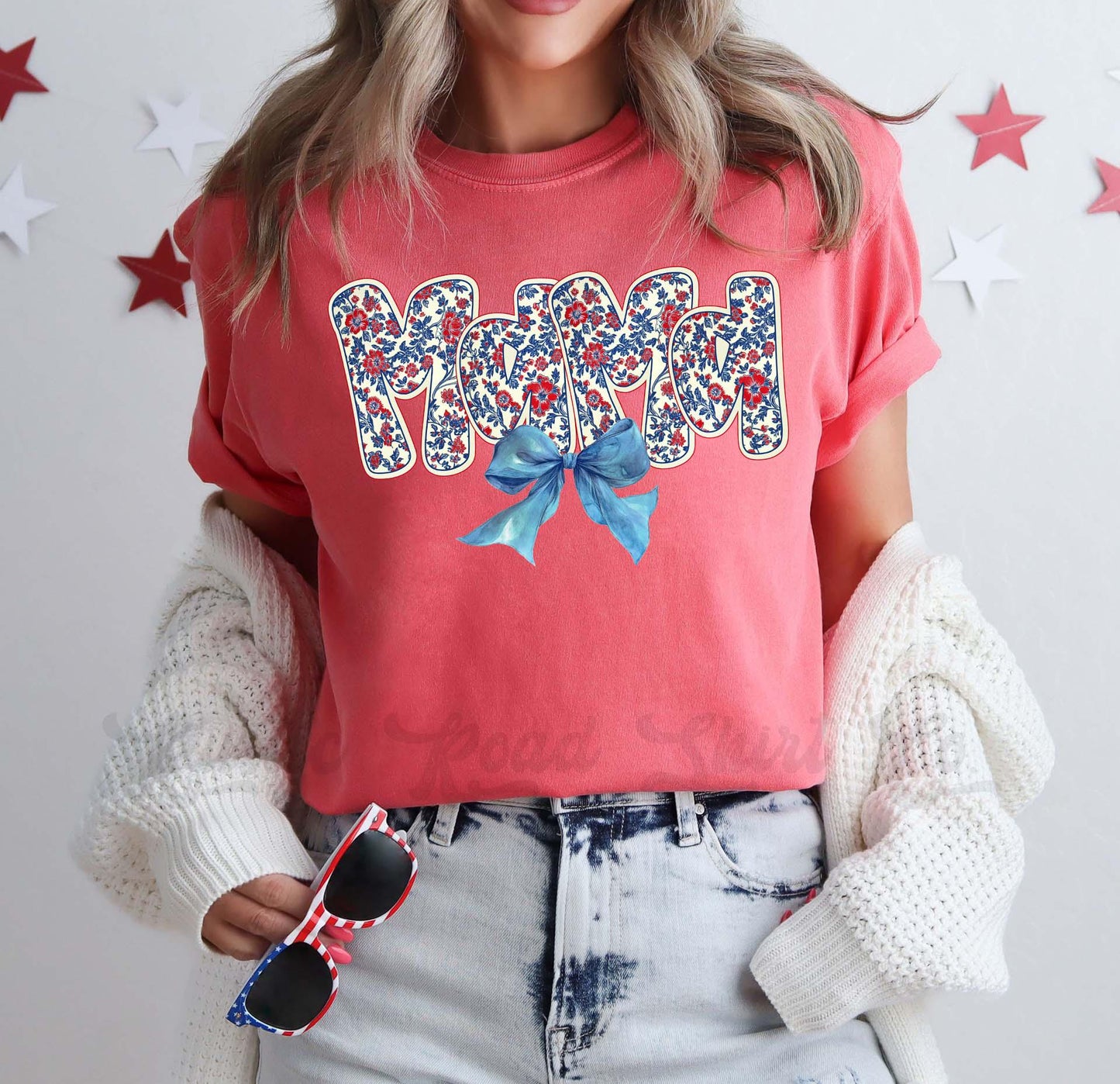 Fourth of July Shirt, Memorial Day Shirt, Mama America Shirt, Comfort Colors™ Shirt, 4th of July Shirt, Coquette Mama Shirt