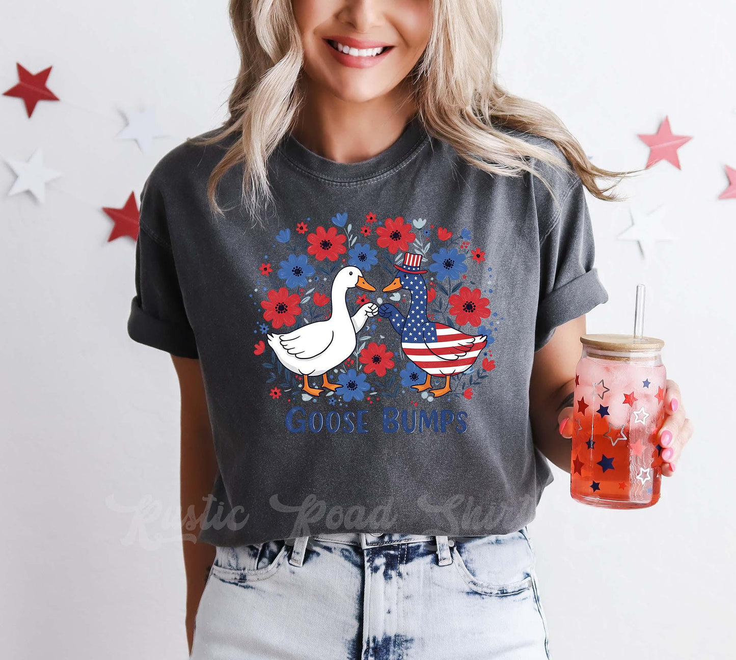 Fourth of July Shirt, Silly Goose Shirt, Memorial Day Shirt, Cherry America Shirt, Comfort Colors™ Shirt, 4th of July Shirt,