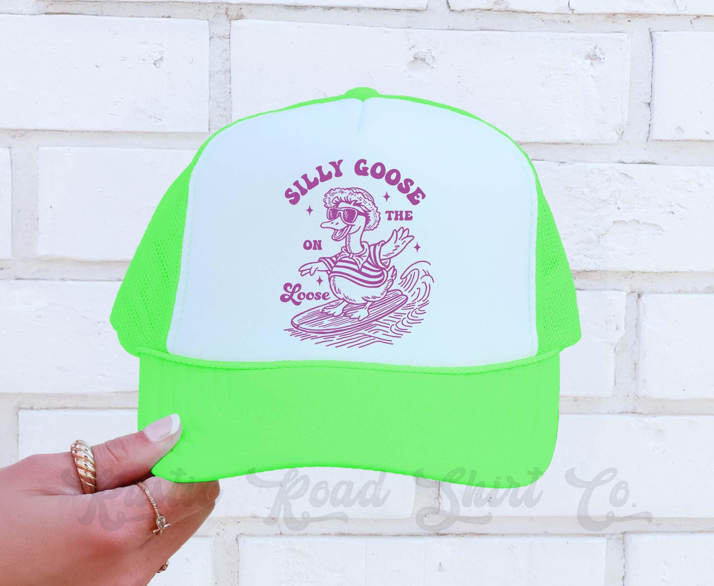 Silly Goose Hat, Funny Trucker Hat, Lake Bum Hat, 90's Retro Neon Hat, Vintage Style Trucker Hat