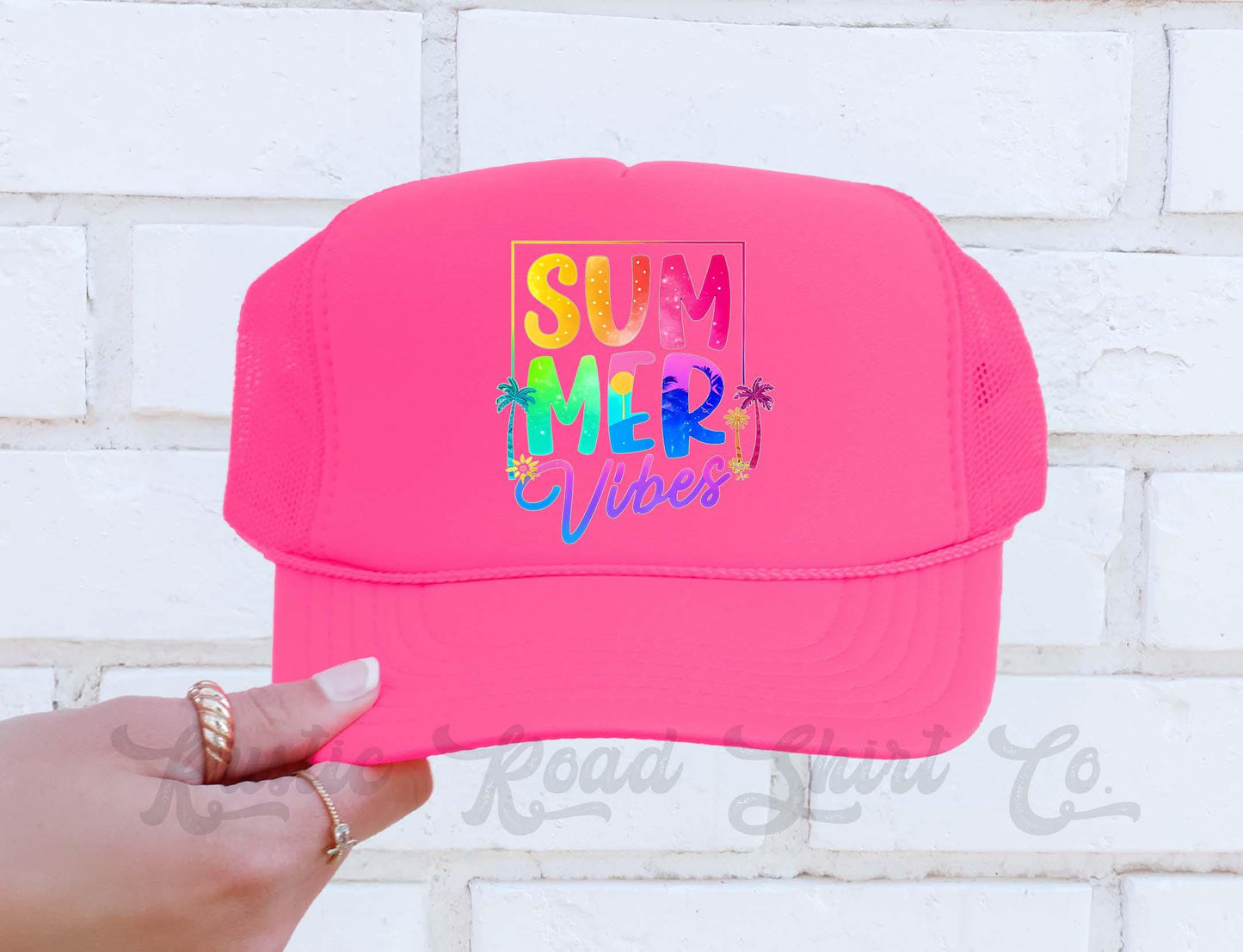 Summer Vibes Hat, Lake Life Hat, Lake Bum Hat, Lake Bum Hat, 90's Retro Neon Hat, Vintage Style Trucker Hat