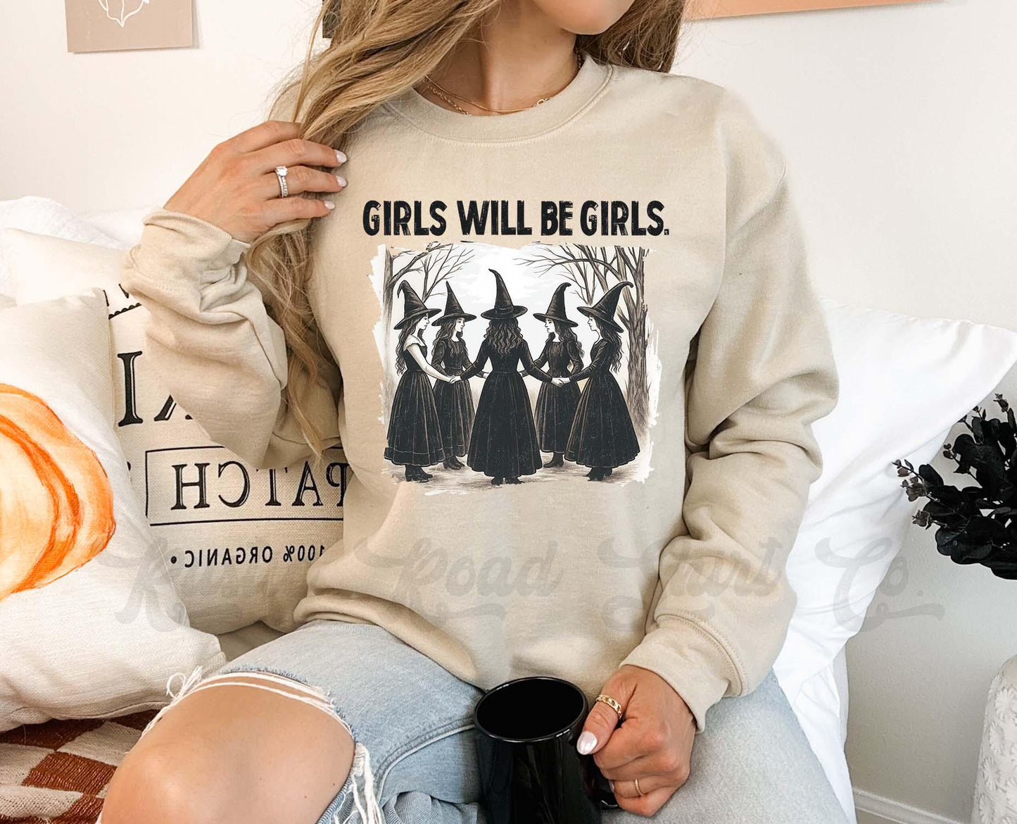 Girls Will Be Girls Halloween Sweatshirt, Women's Halloween Sweatshirt, Retro Halloween Sweatshirt, Toddler Halloween Sweatshirt