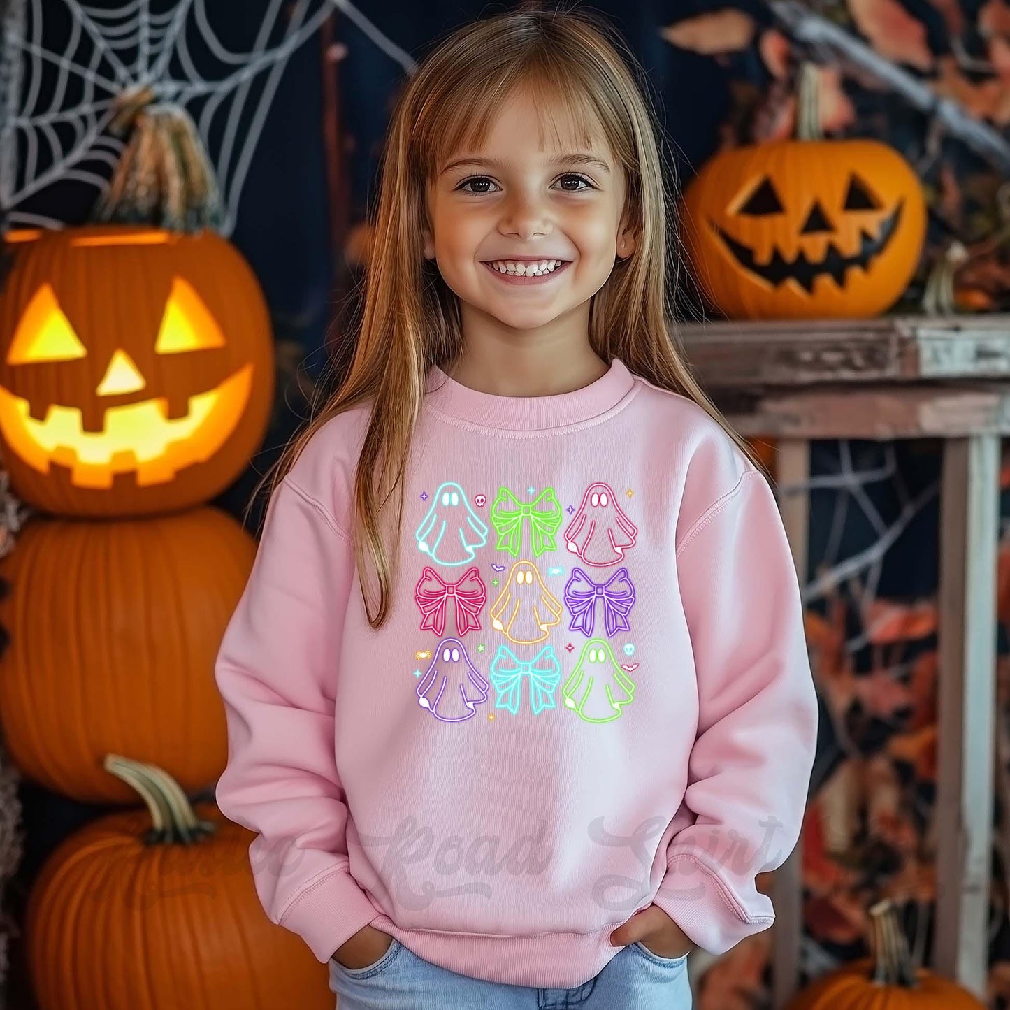 Ghost Neon Sweatshirt, Halloween Sweatshirt, Kids Halloween Sweatshirt, Retro Halloween Sweatshirt, Ghost Neon Shirt