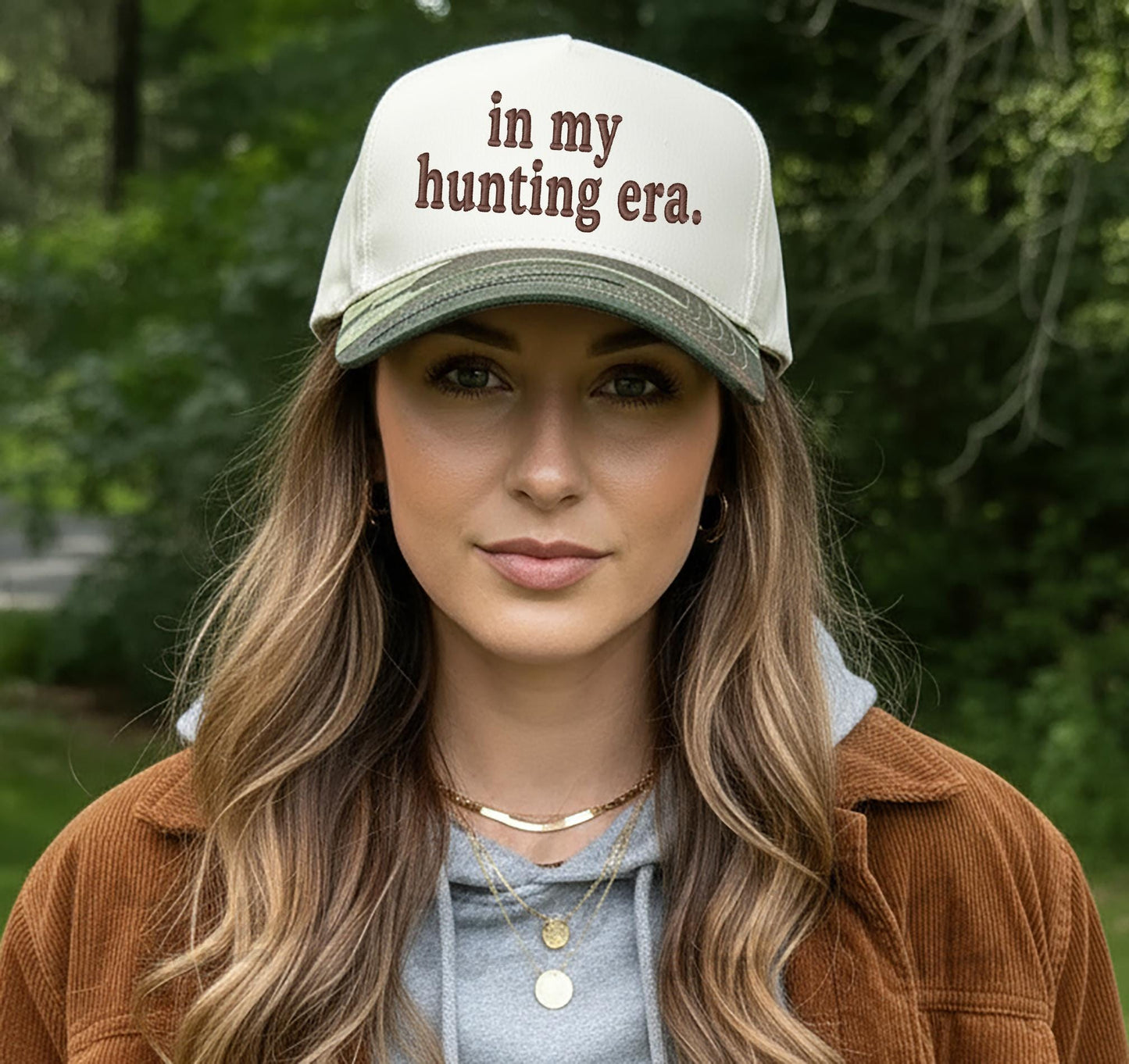 In My Hunting Era Hat, Embroidered Hunting Hat, Canvas Hat, Camo Embroidered Hat, Funny Hunting Hat