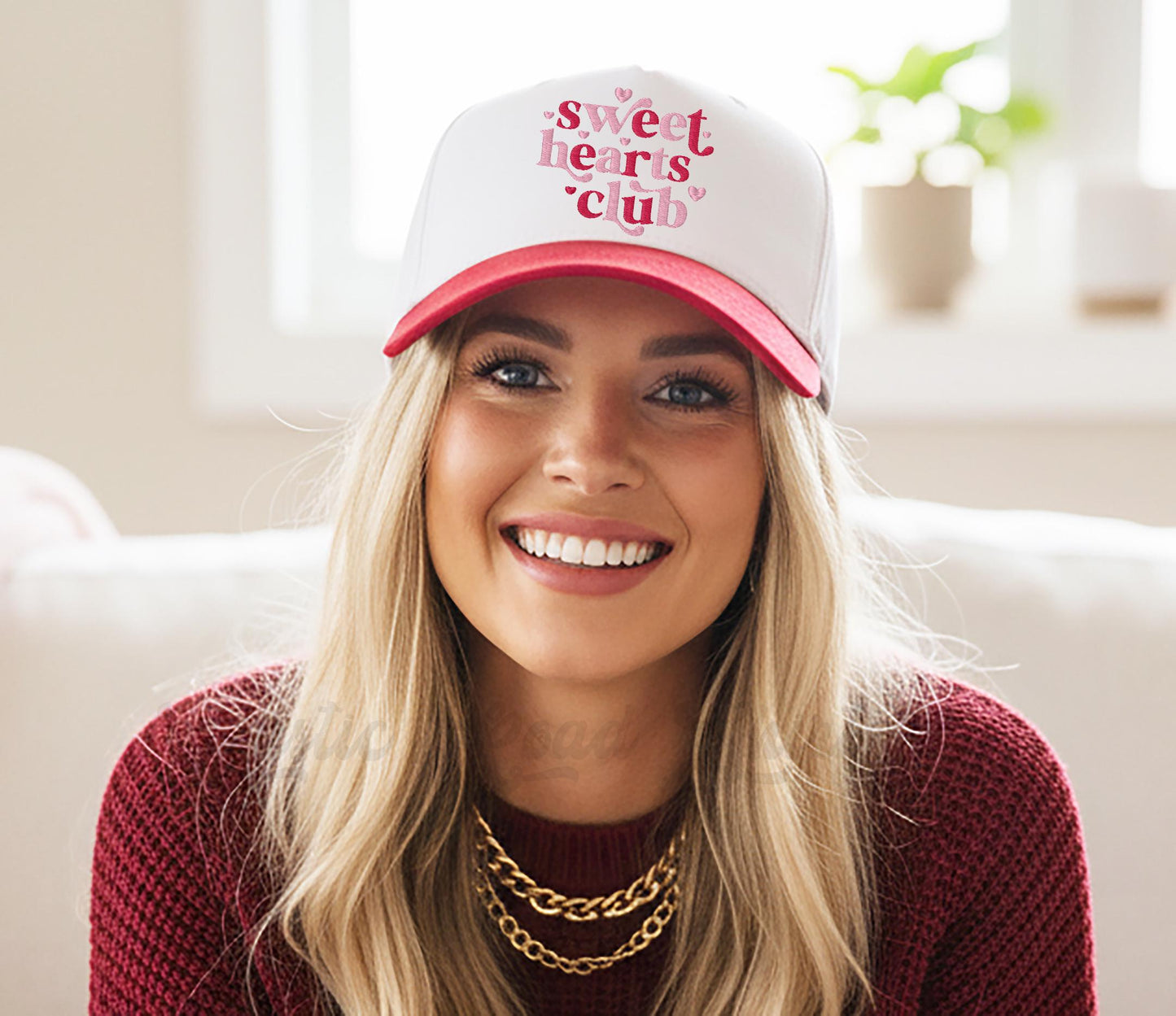 Sweet Hearts Club Trucker Hat, Valentines Day Hat, Embroidered Hat