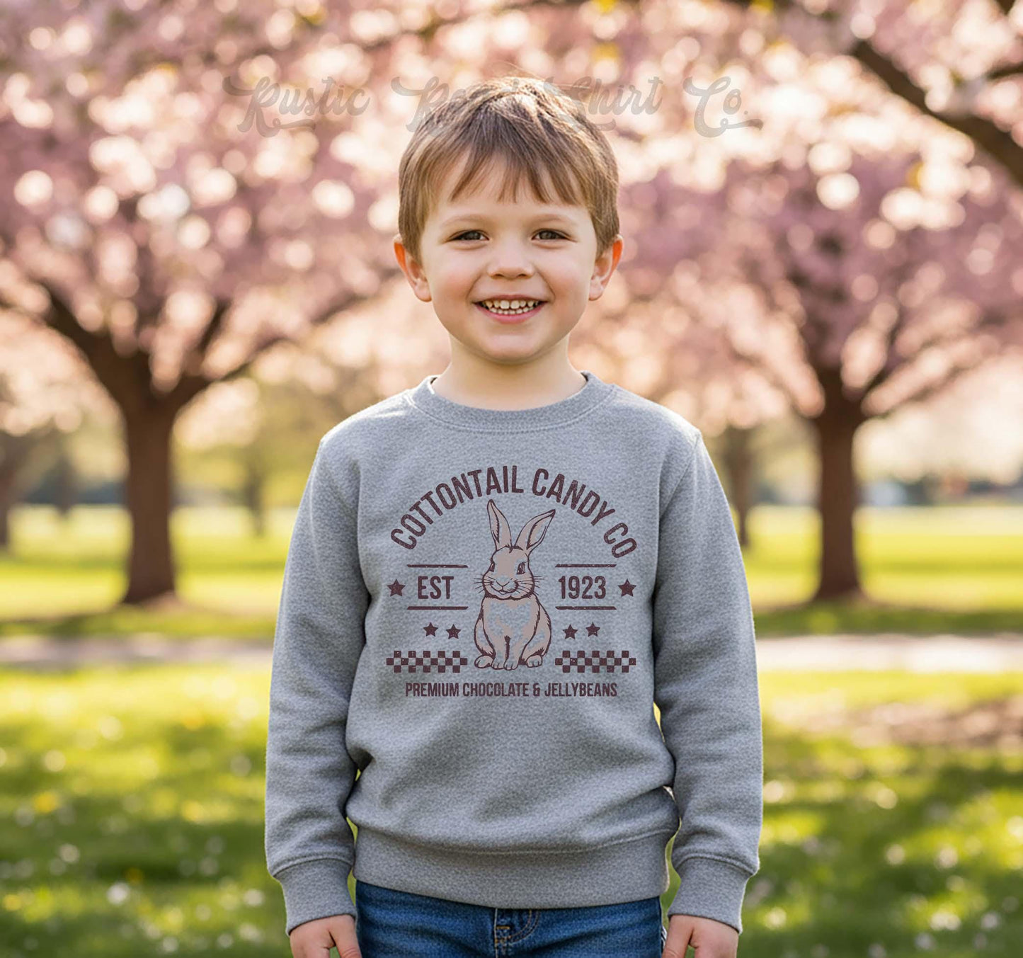 Boys Easter Sweatshirt, Cottontail Bunny Sweatshirt, Toddler Easter Outfit, Boy Easter Shirt, Easter Basket Gift