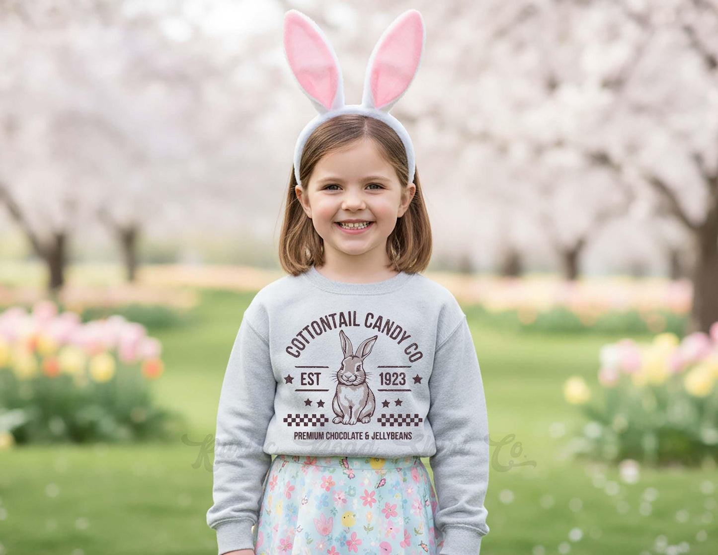 Cottontail Candy Sweatshirt, Girls Easter Sweatshirt, Toddler Easter Outfit, Easter Basket Gift