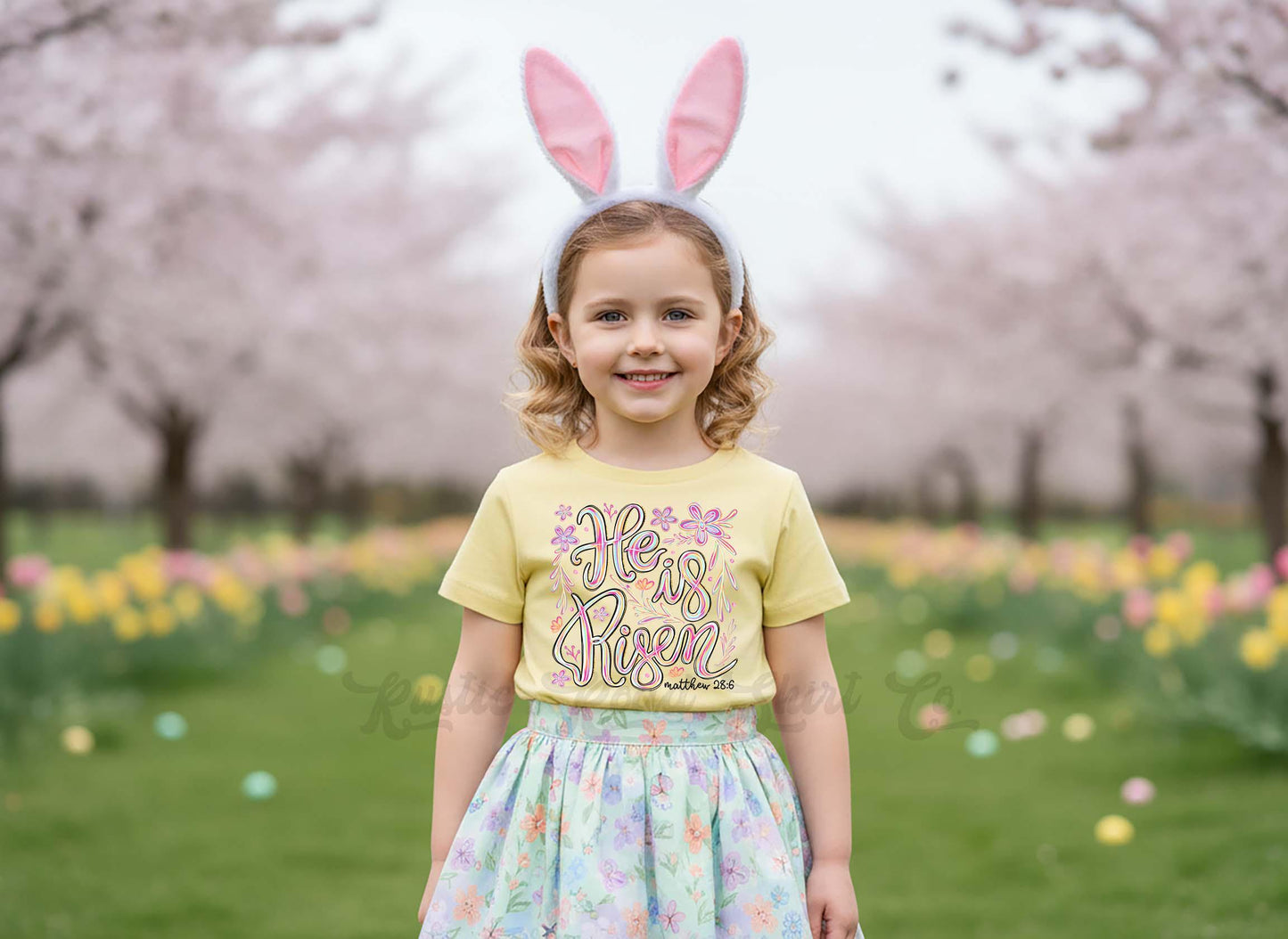He is Risen Shirt, Christian Girls Easter T-Shirt, Toddler Easter Outfit, Easter Basket Gift