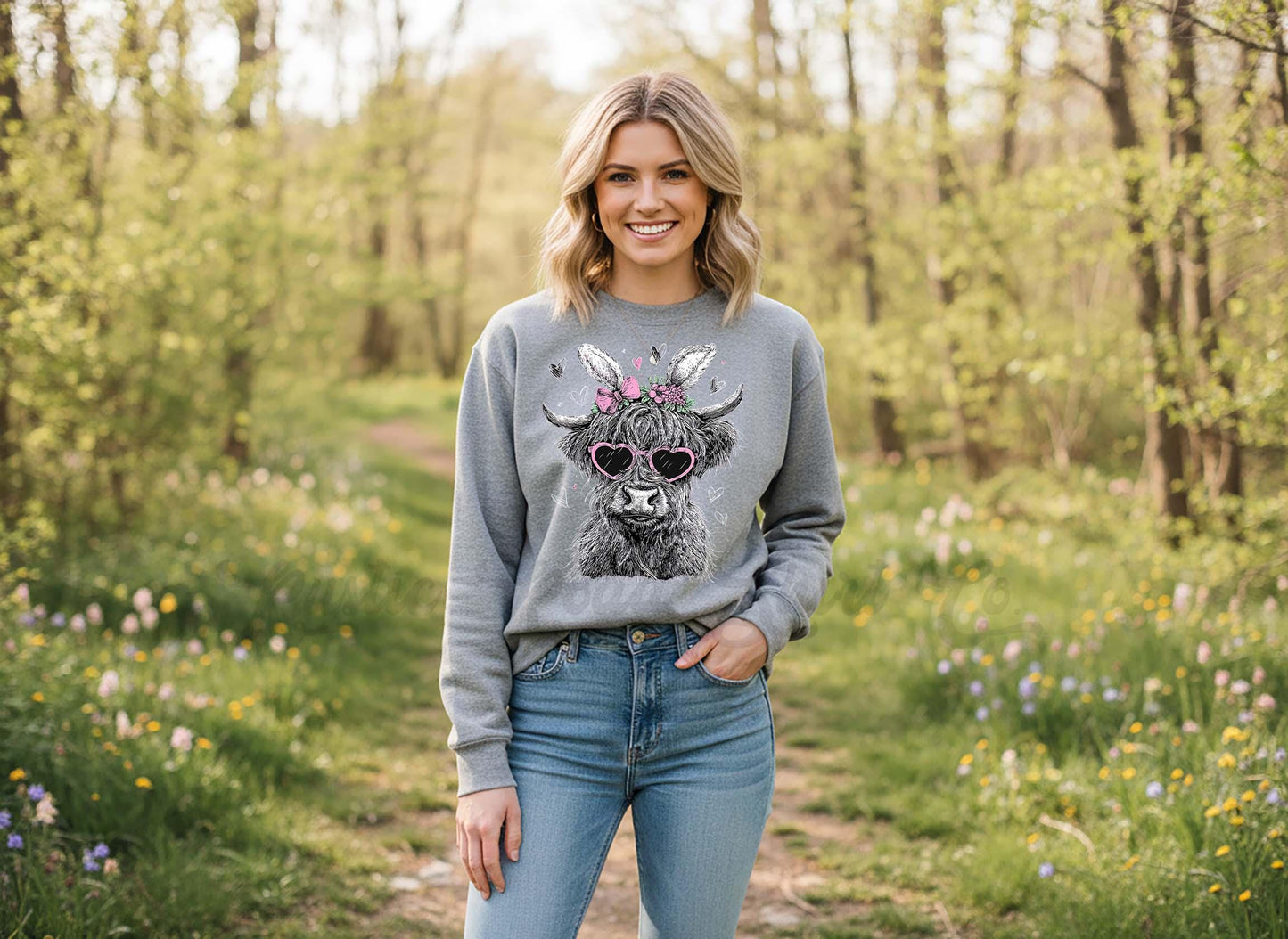 Cow Easter Sweatshirt, Western Easter Sweatshirt, Easter Teacher Sweatshirt,