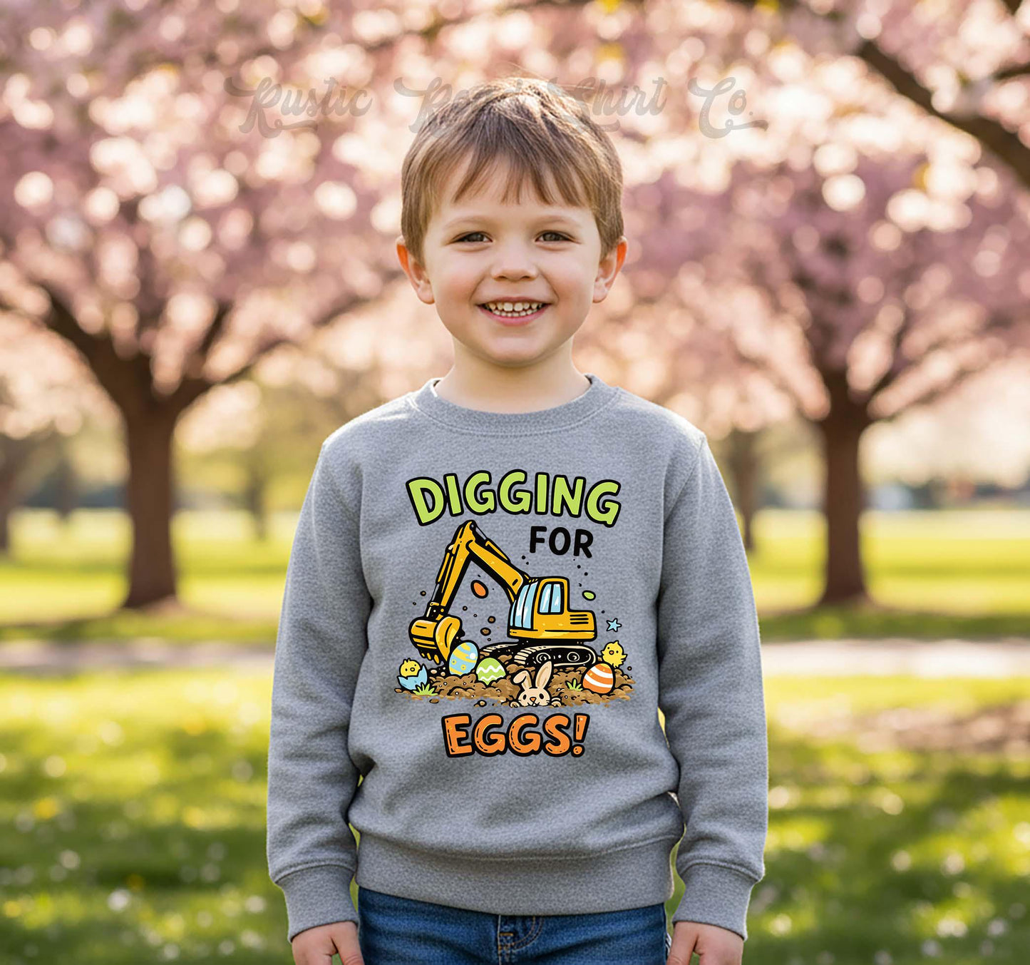 Boys Easter Sweatshirt, Digging for Eggs Sweatshirt, Toddler Easter Outfit, Boy Easter Shirt, Easter Basket Gift