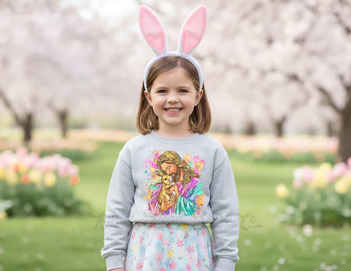 Girls Easter Sweatshirt, Pink Jesus Sweatshirt, Toddler Easter Outfit, Easter Basket Gift