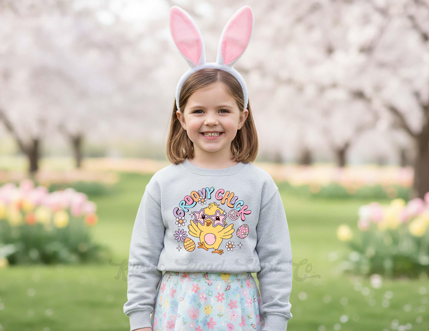 Groovy Chick Easter Sweatshirt, Girls Easter Sweatshirt, Toddler Easter Outfit, Easter Basket Gift