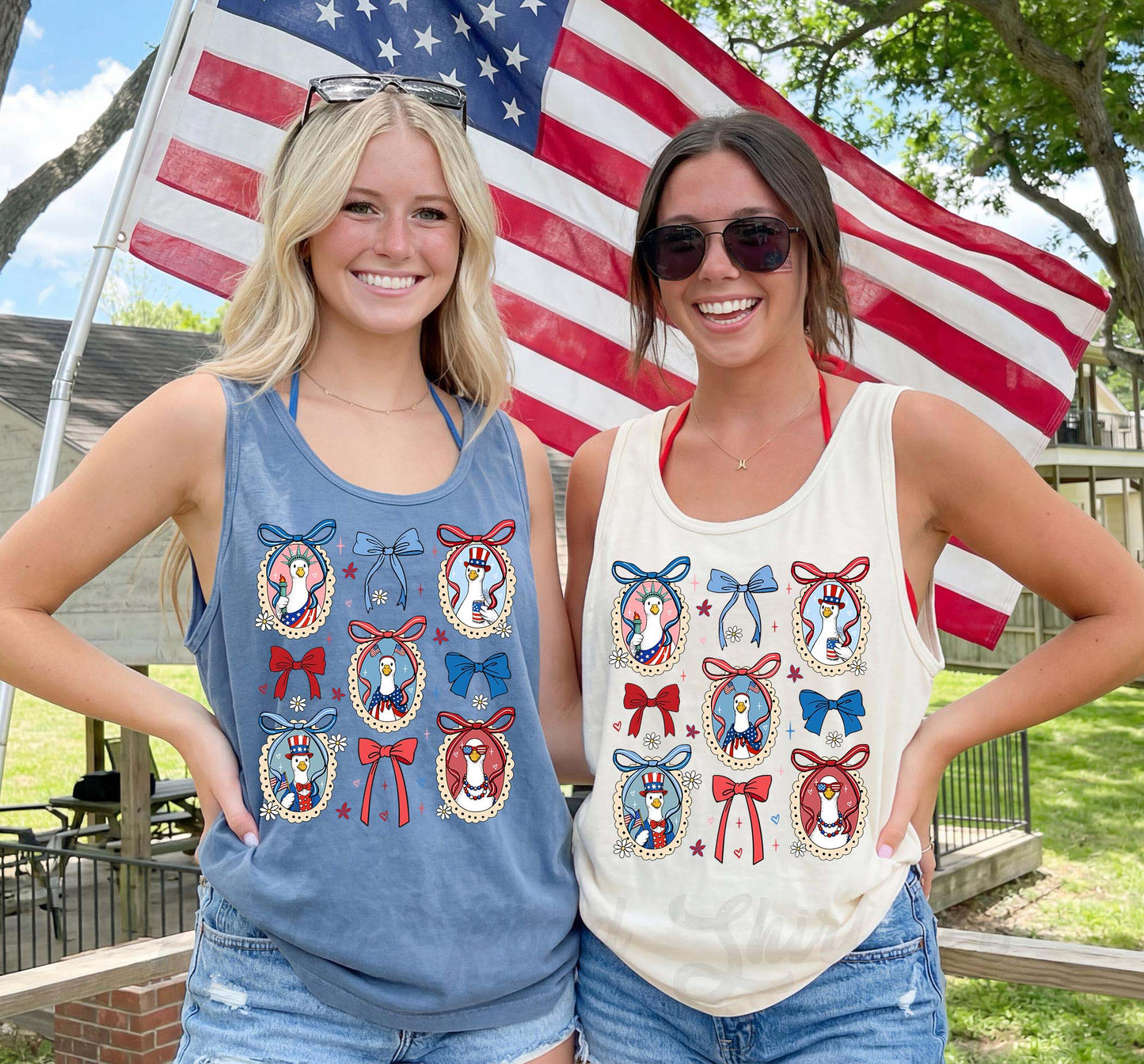 Patriotic Goose Tank Top, 4th of July Tank Top, Comfort Colors Tank Top