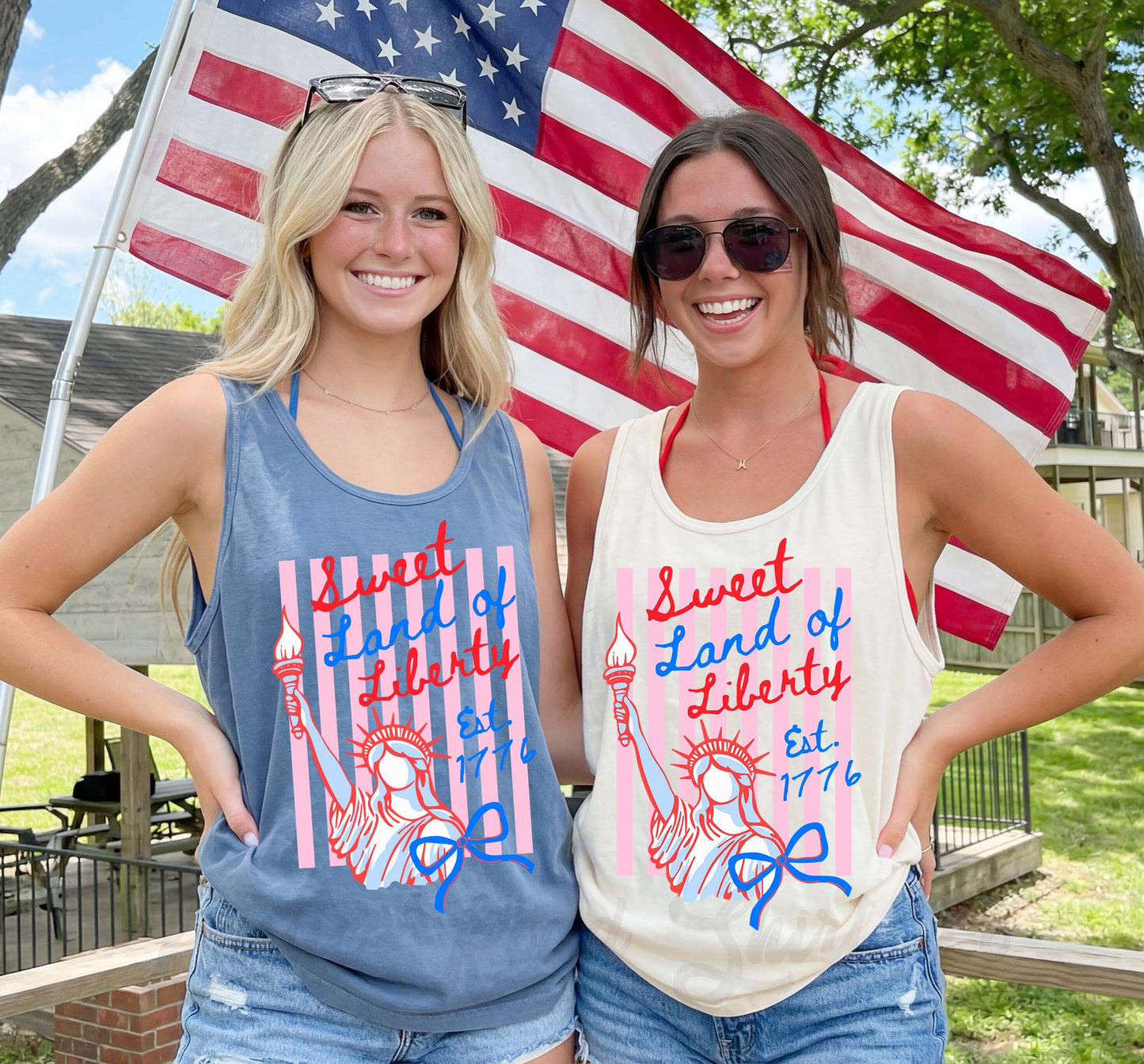 Sweet Land of Liberty Tank Top, 4th of July Tank Top, Comfort Colors Tank Top