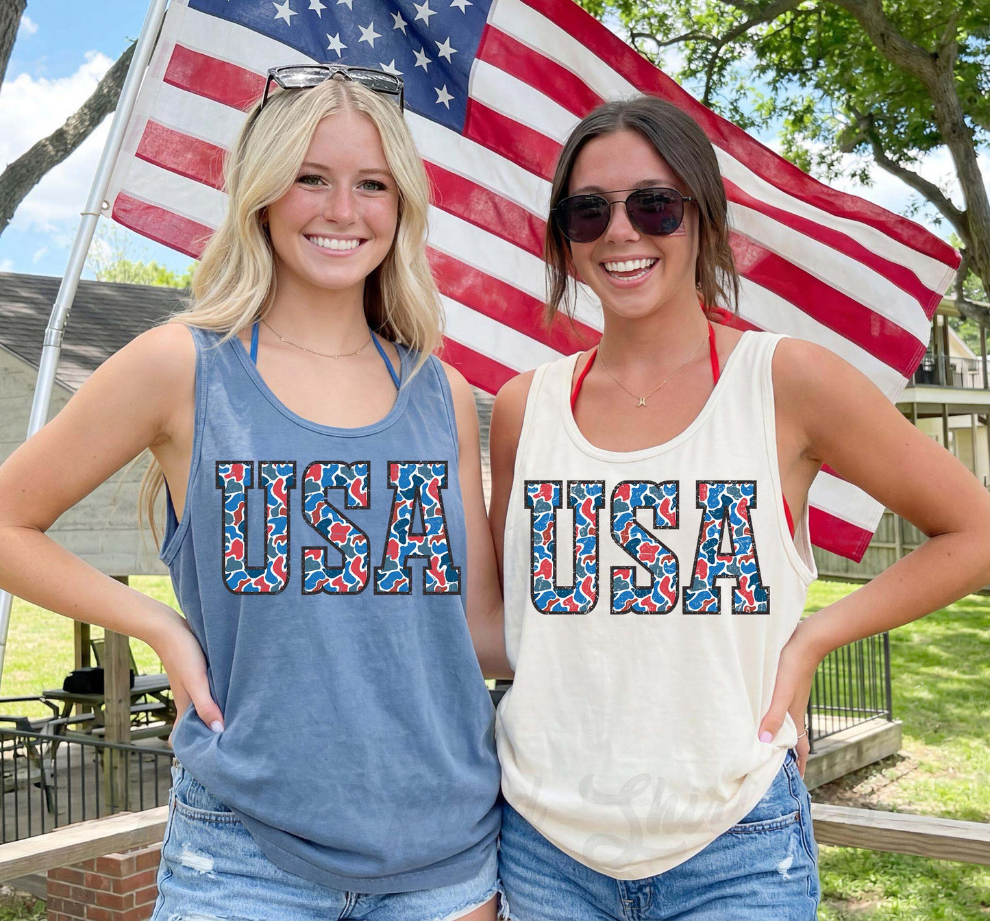 USA Camo Tank Top, 4th of July Tank Top, Comfort Colors Tank Top