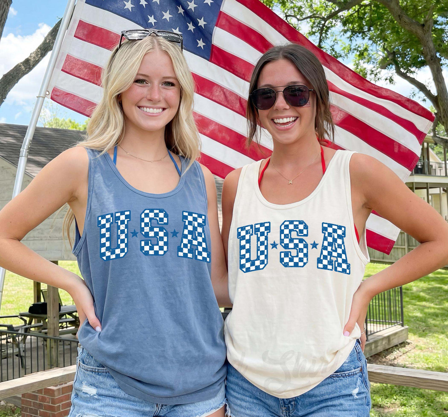 USA July Tank Top, 4th of July Tank Top, Comfort Colors Tank Top