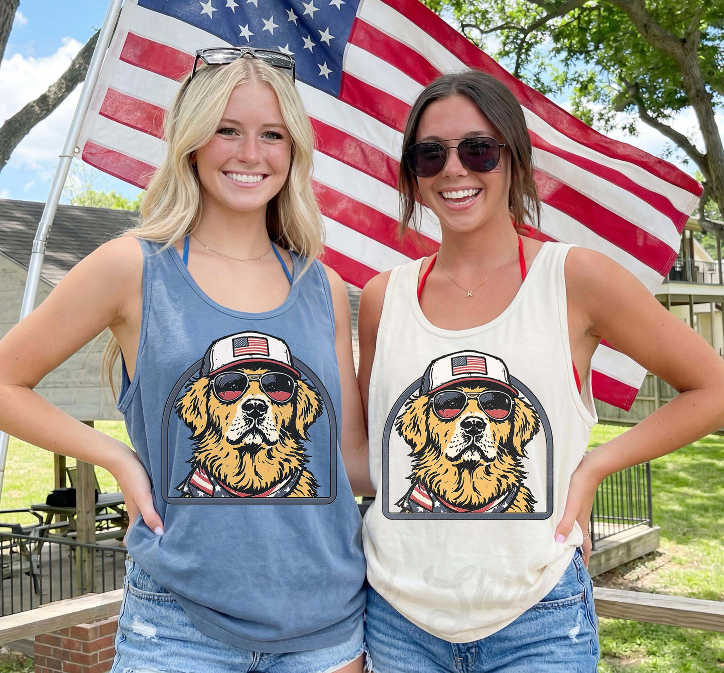 Golden Retriever 4th of July Tank Top, 4th of July Tank Top, Comfort Colors Tank Top
