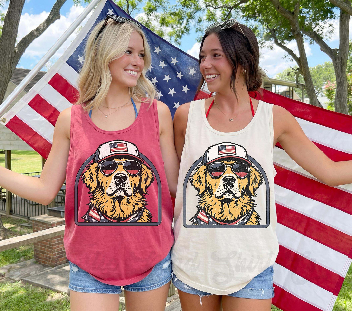 Golden Retriever 4th of July Tank Top, 4th of July Tank Top, Comfort Colors Tank Top