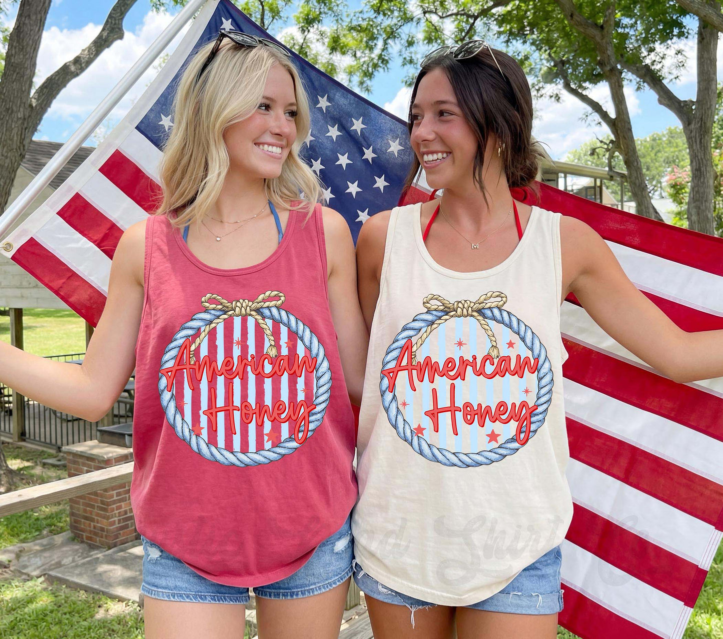 America Honey Tank Top, 4th of July Tank Top, Comfort Colors Tank Top