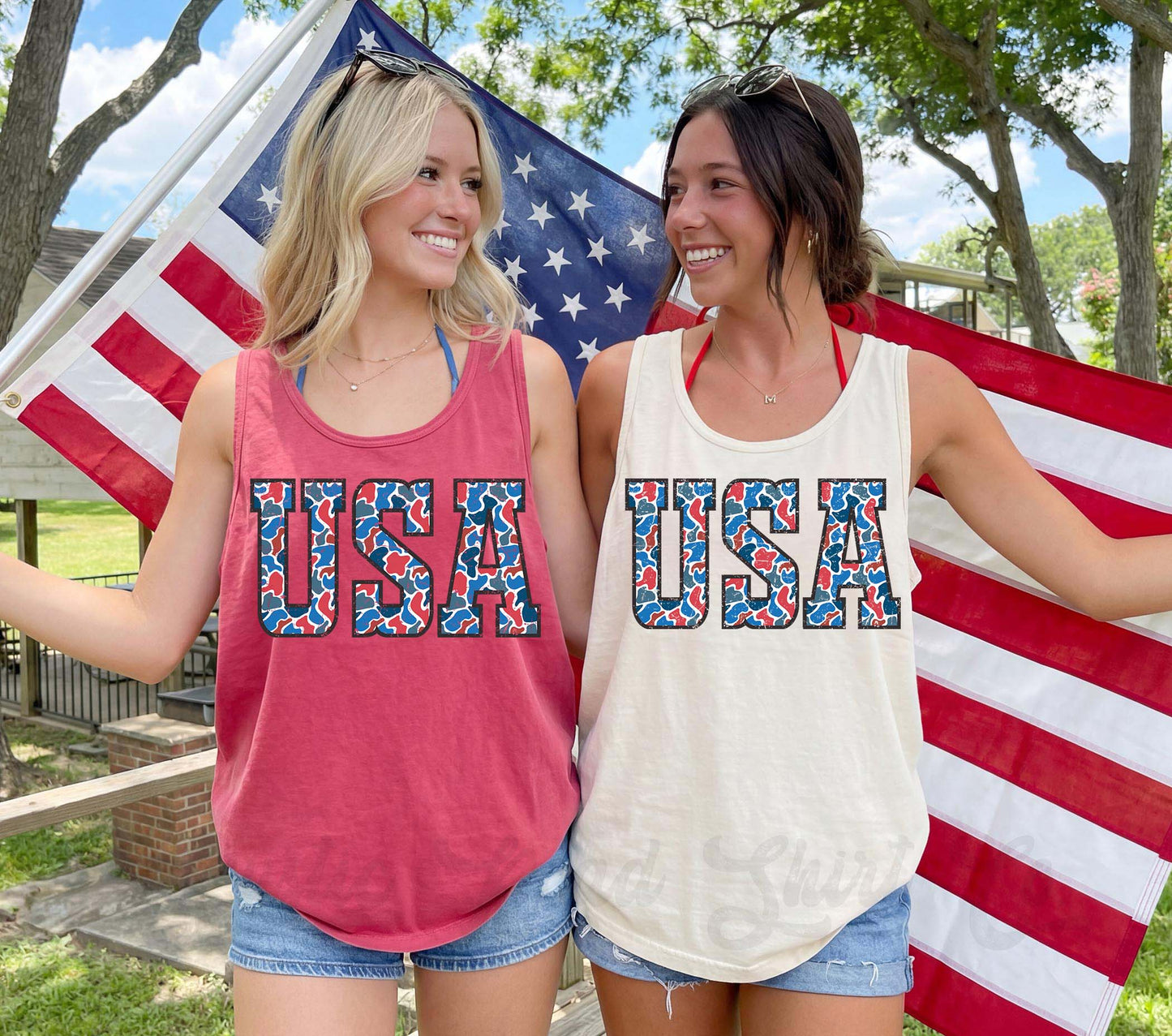 USA Camo Tank Top, 4th of July Tank Top, Comfort Colors Tank Top