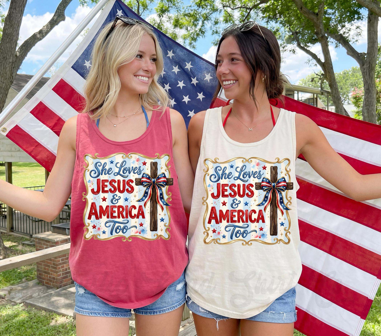 She Loves Jesus and America Tank Top, 4th of July Tank Top, Comfort Colors Tank Top (Copy)