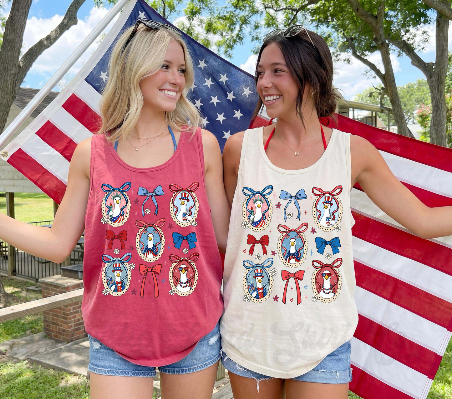 Patriotic Goose Tank Top, 4th of July Tank Top, Comfort Colors Tank Top