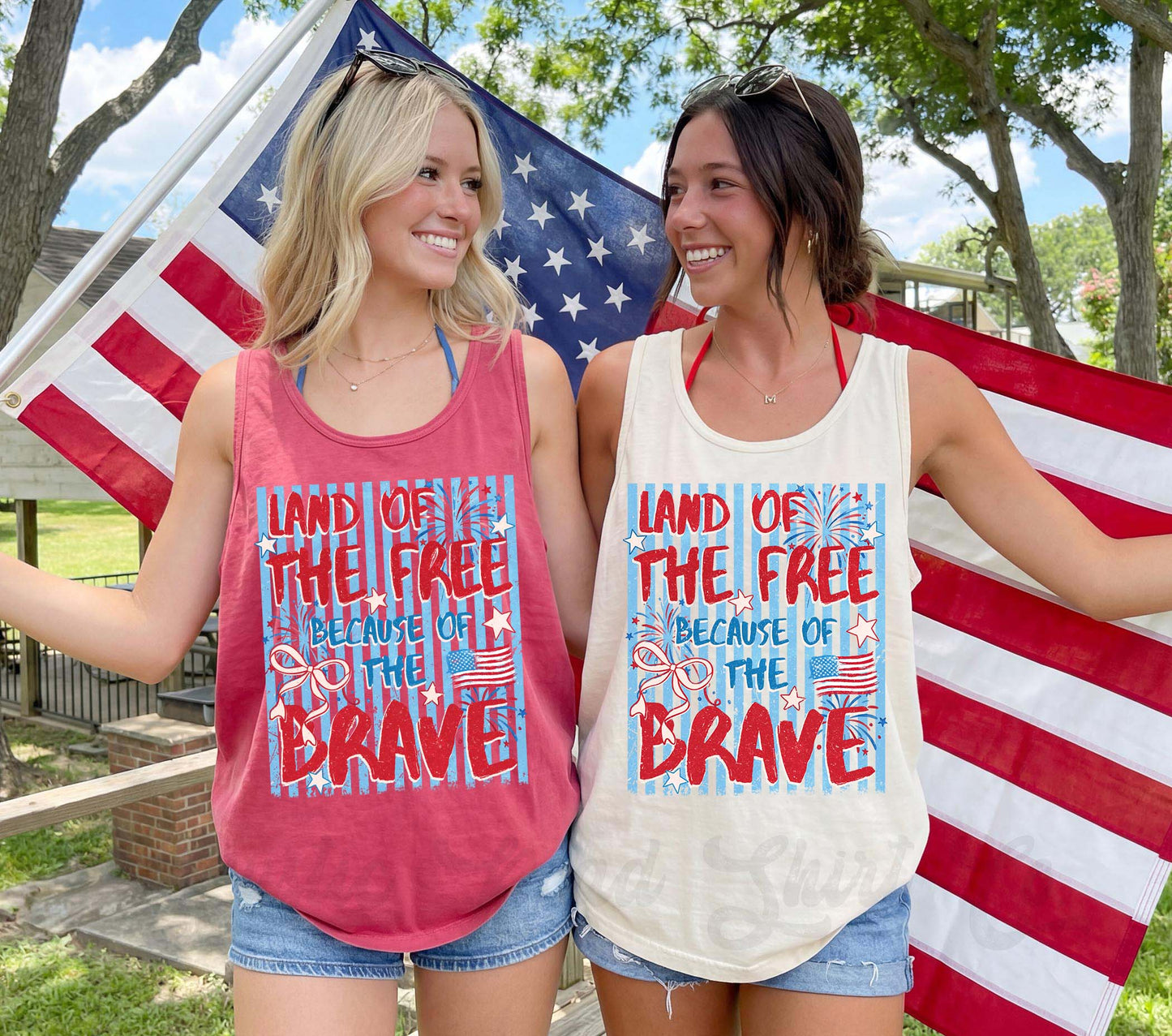 Land of the Free Tank Top, 4th of July Tank Top, Comfort Colors Tank Top