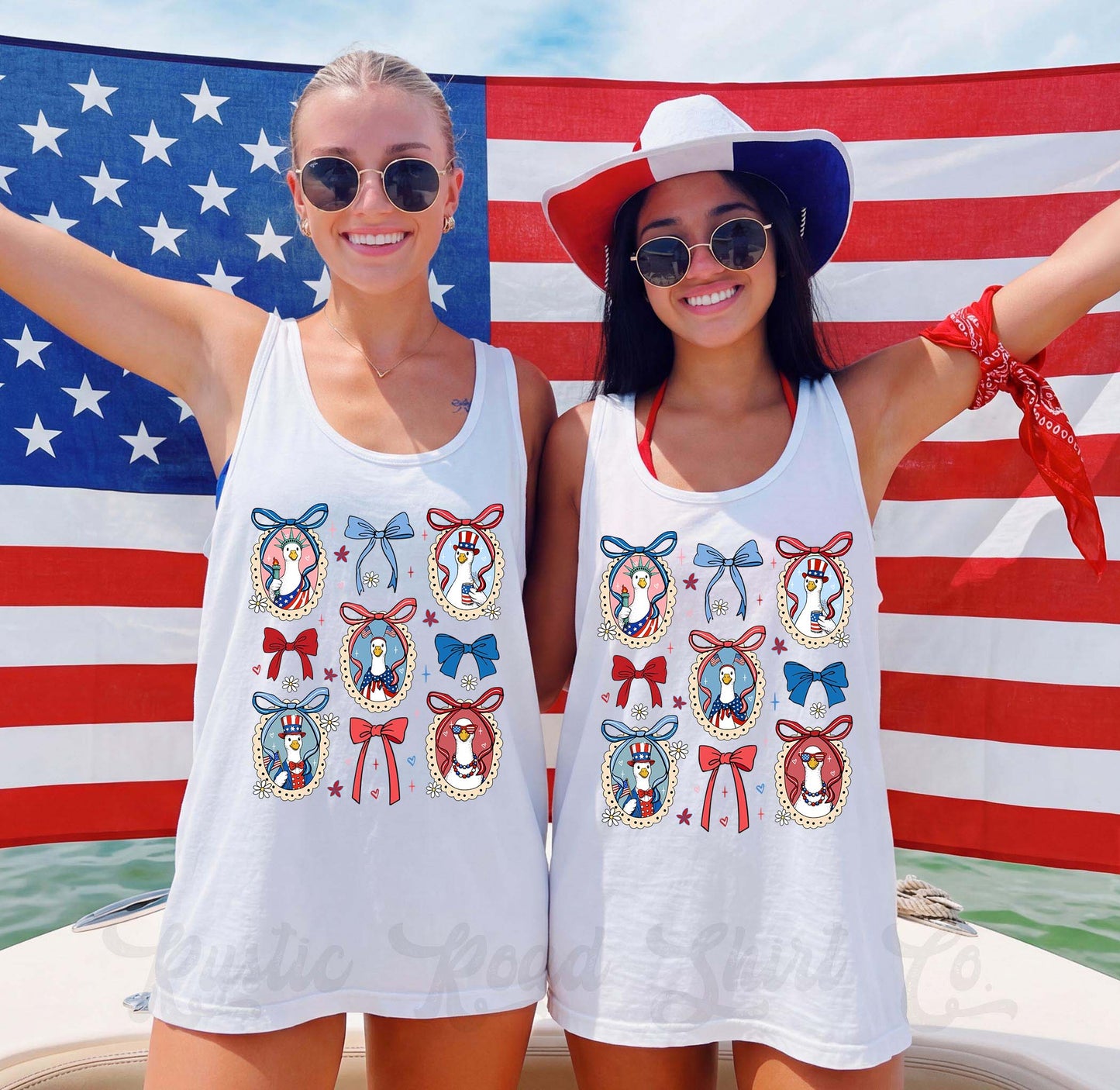 Patriotic Goose Tank Top, 4th of July Tank Top, Comfort Colors Tank Top