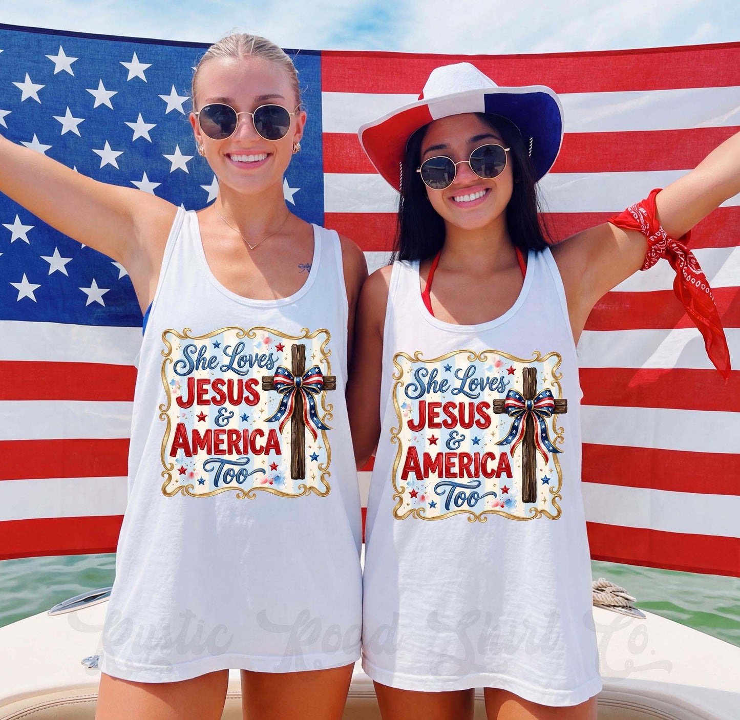 She Loves Jesus and America Tank Top, 4th of July Tank Top, Comfort Colors Tank Top (Copy)