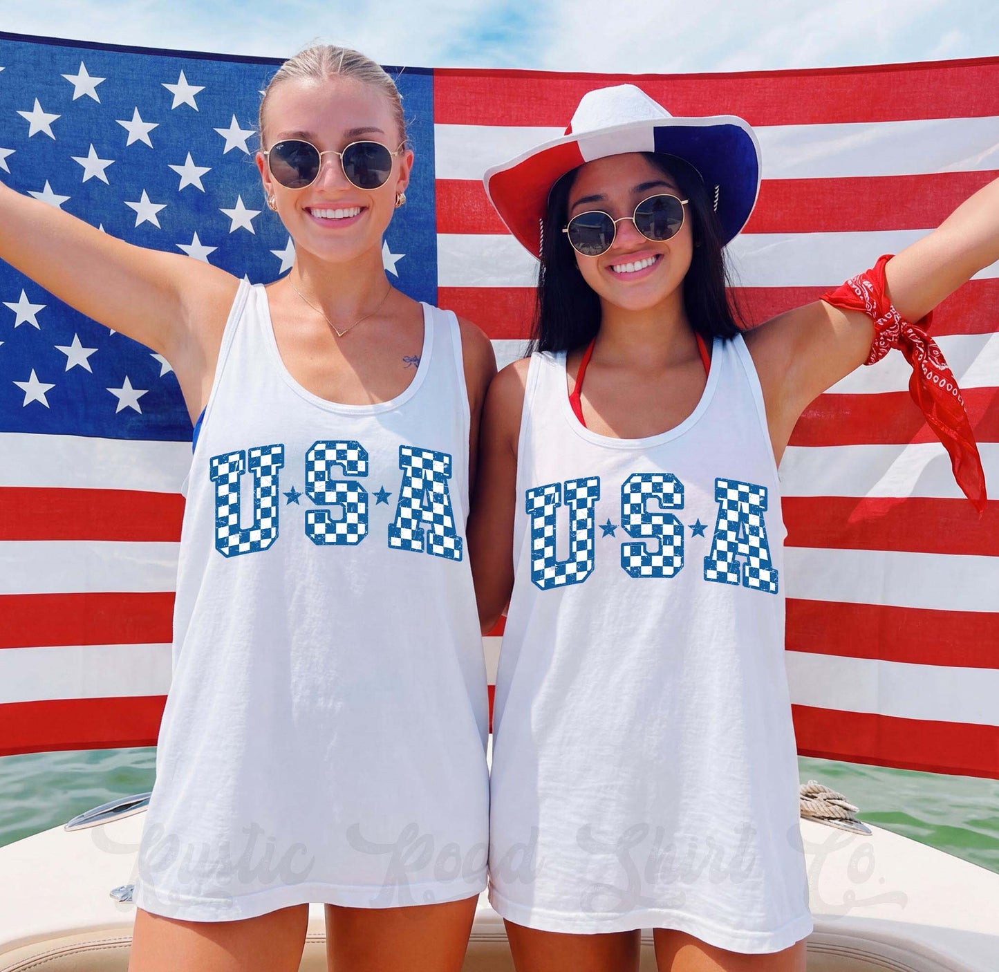 USA July Tank Top, 4th of July Tank Top, Comfort Colors Tank Top