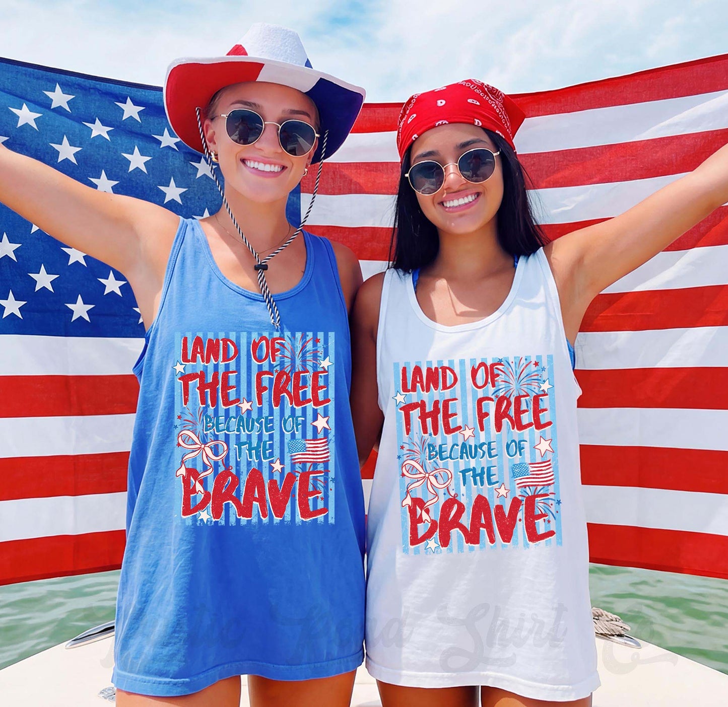 Land of the Free Tank Top, 4th of July Tank Top, Comfort Colors Tank Top
