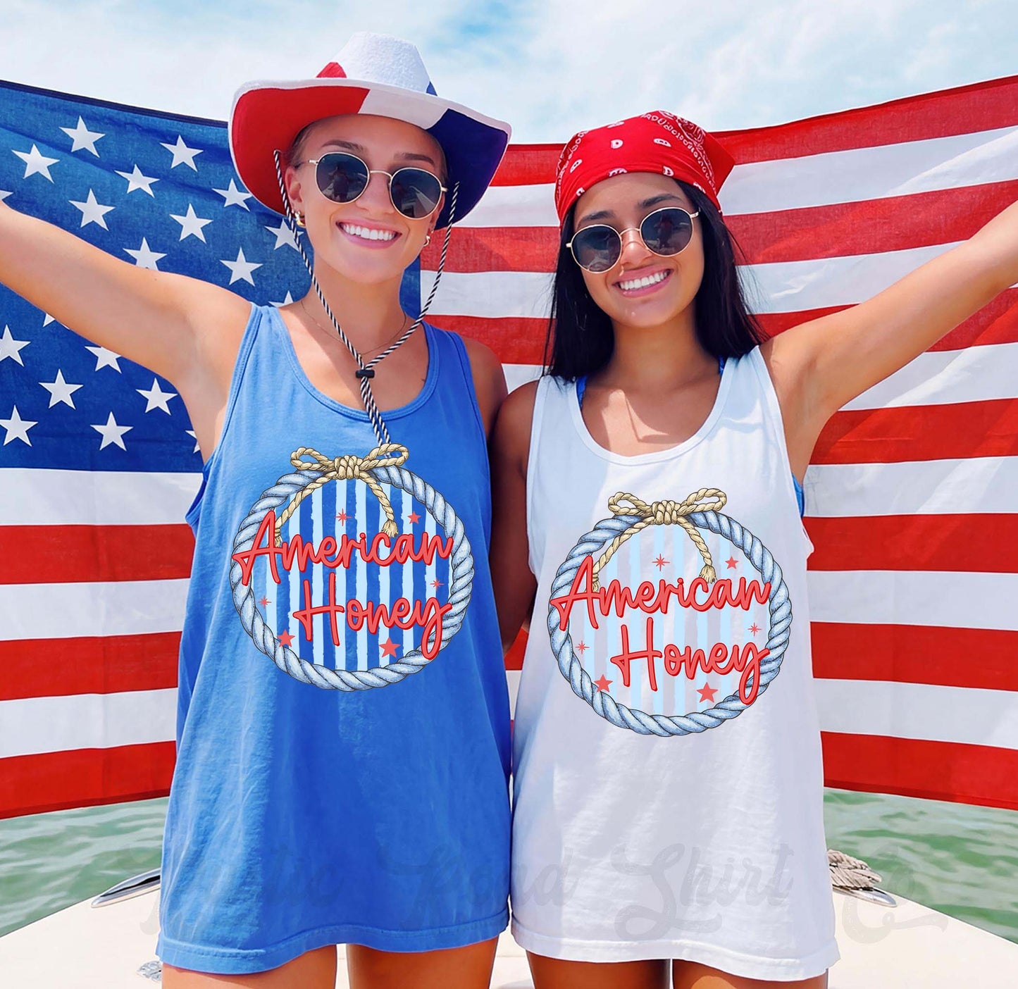 America Honey Tank Top, 4th of July Tank Top, Comfort Colors Tank Top