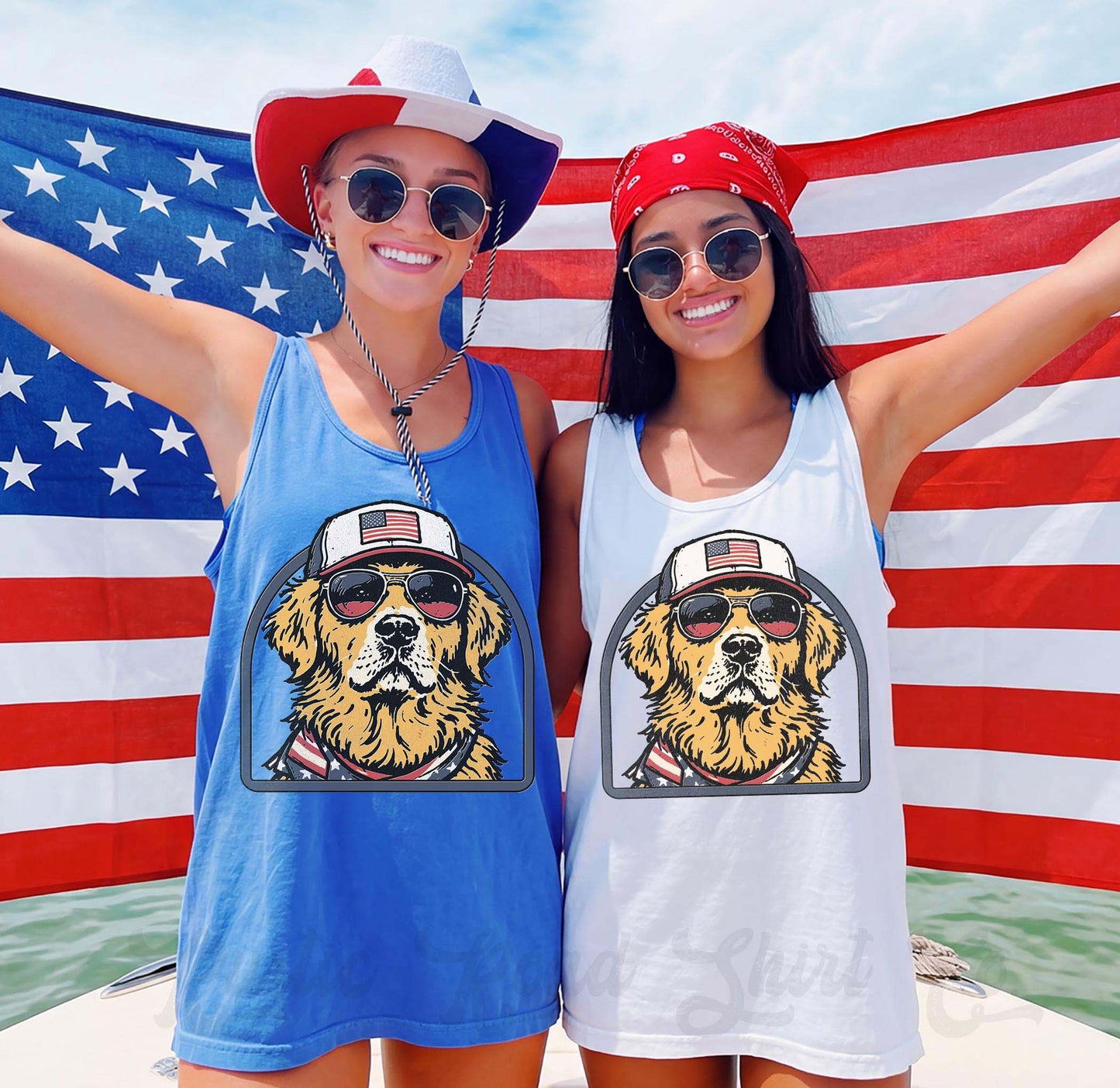 Golden Retriever 4th of July Tank Top, 4th of July Tank Top, Comfort Colors Tank Top